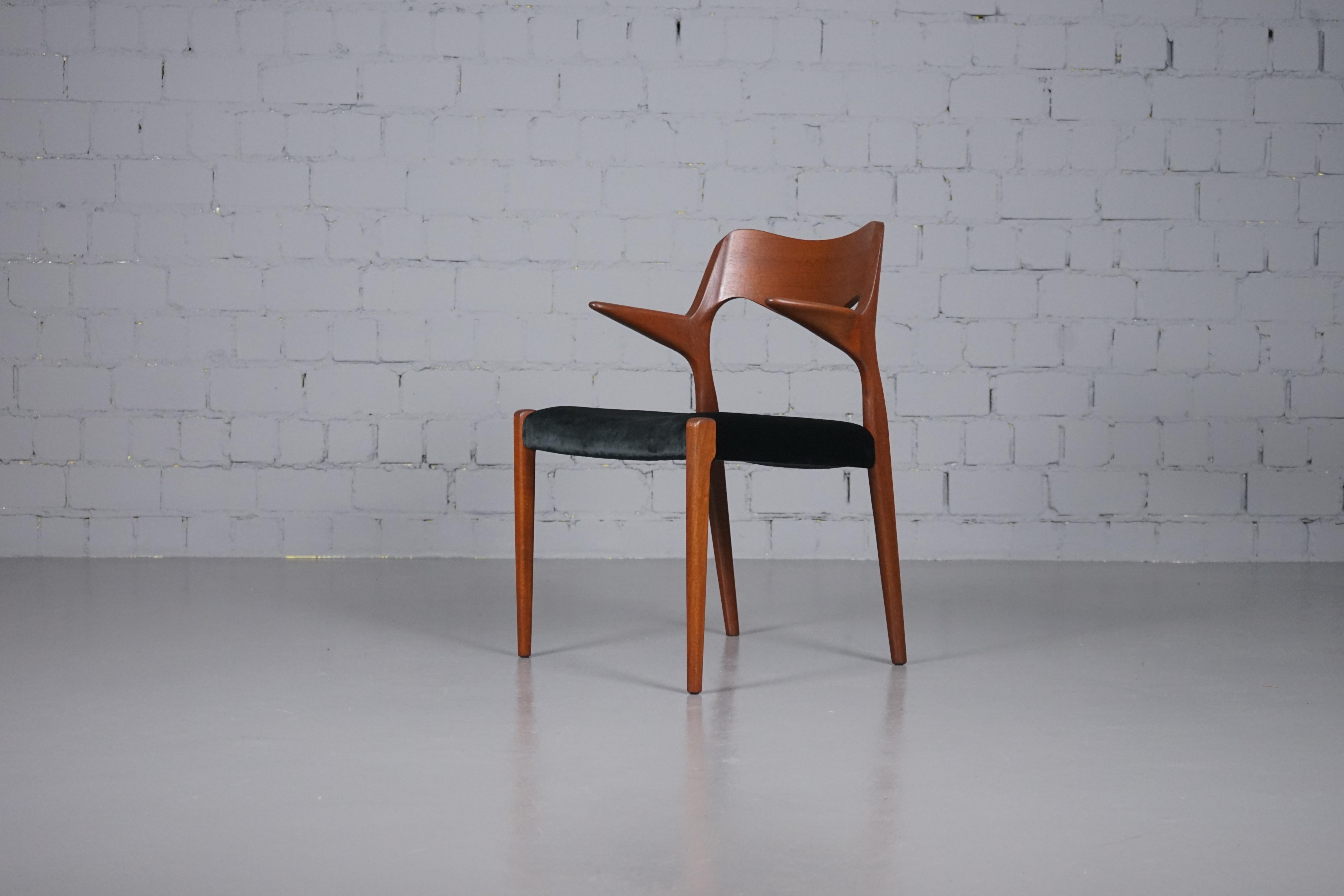 Danish Teak Chair Model No. 55 Chair by Niels O. Moller for J.L Møller For Sale
