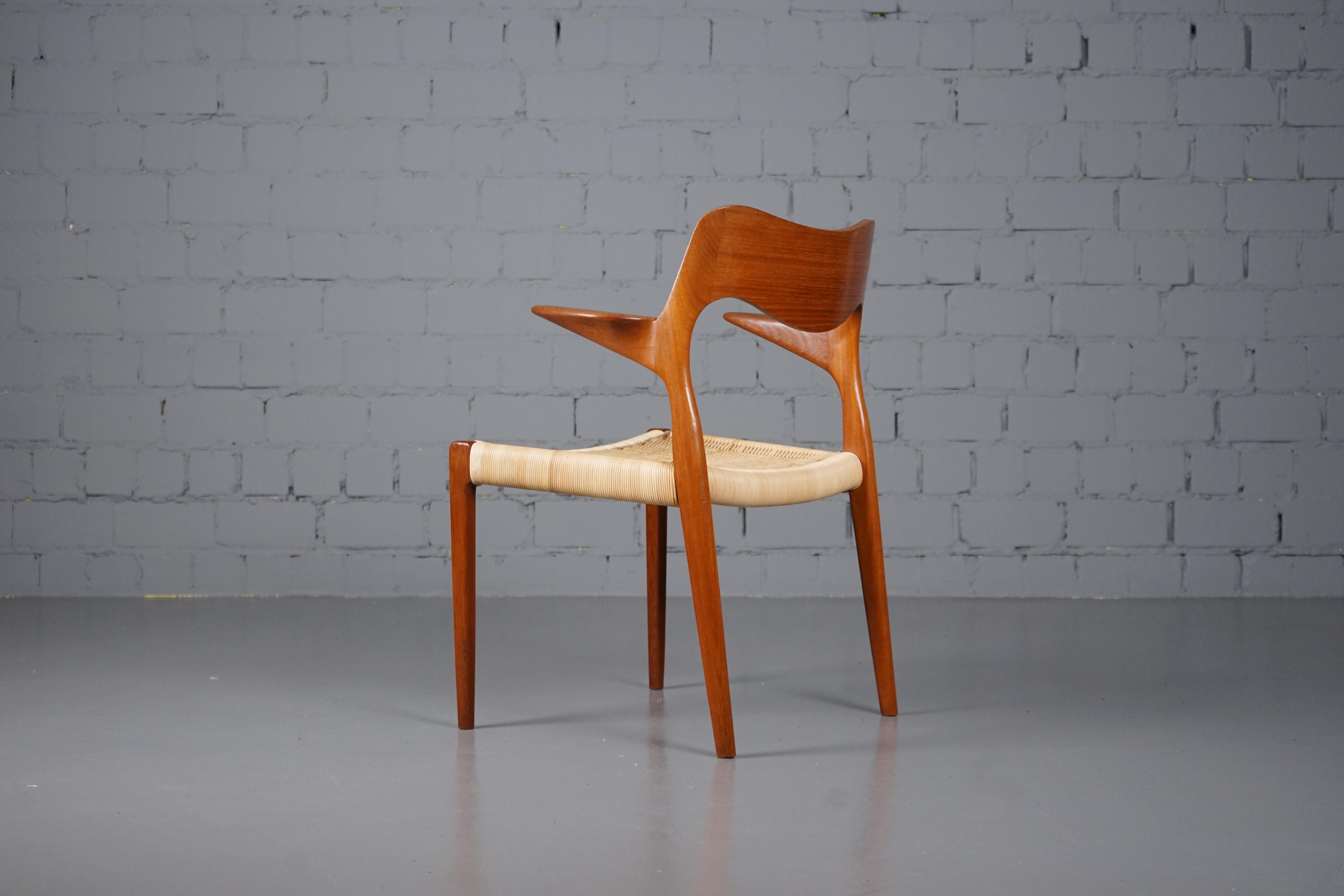 Danish Teak Chair Model No. 55 Chair by Niels O. Moller for J.L Møller