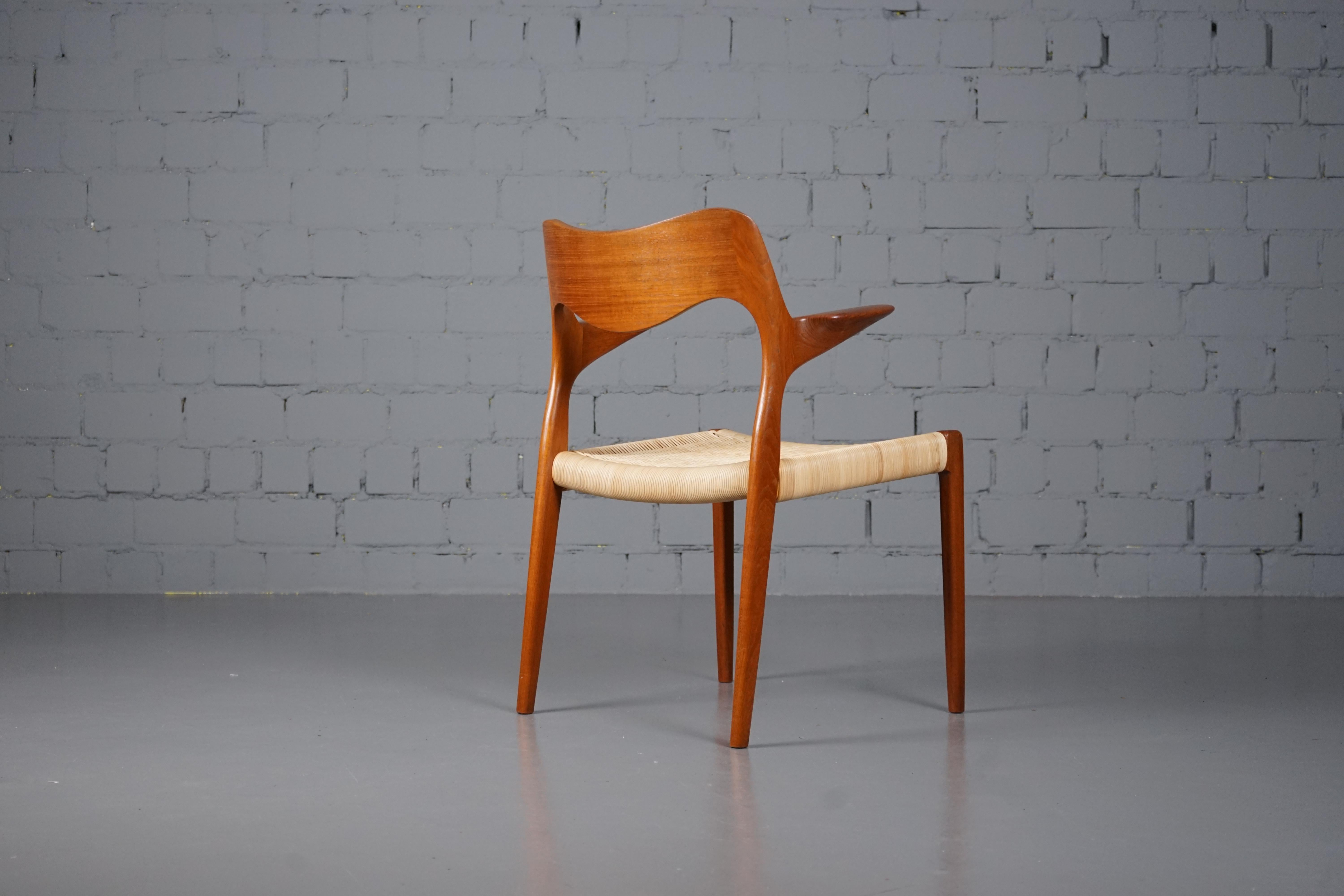 Mid-20th Century Teak Chair Model No. 55 Chair by Niels O. Moller for J.L Møller