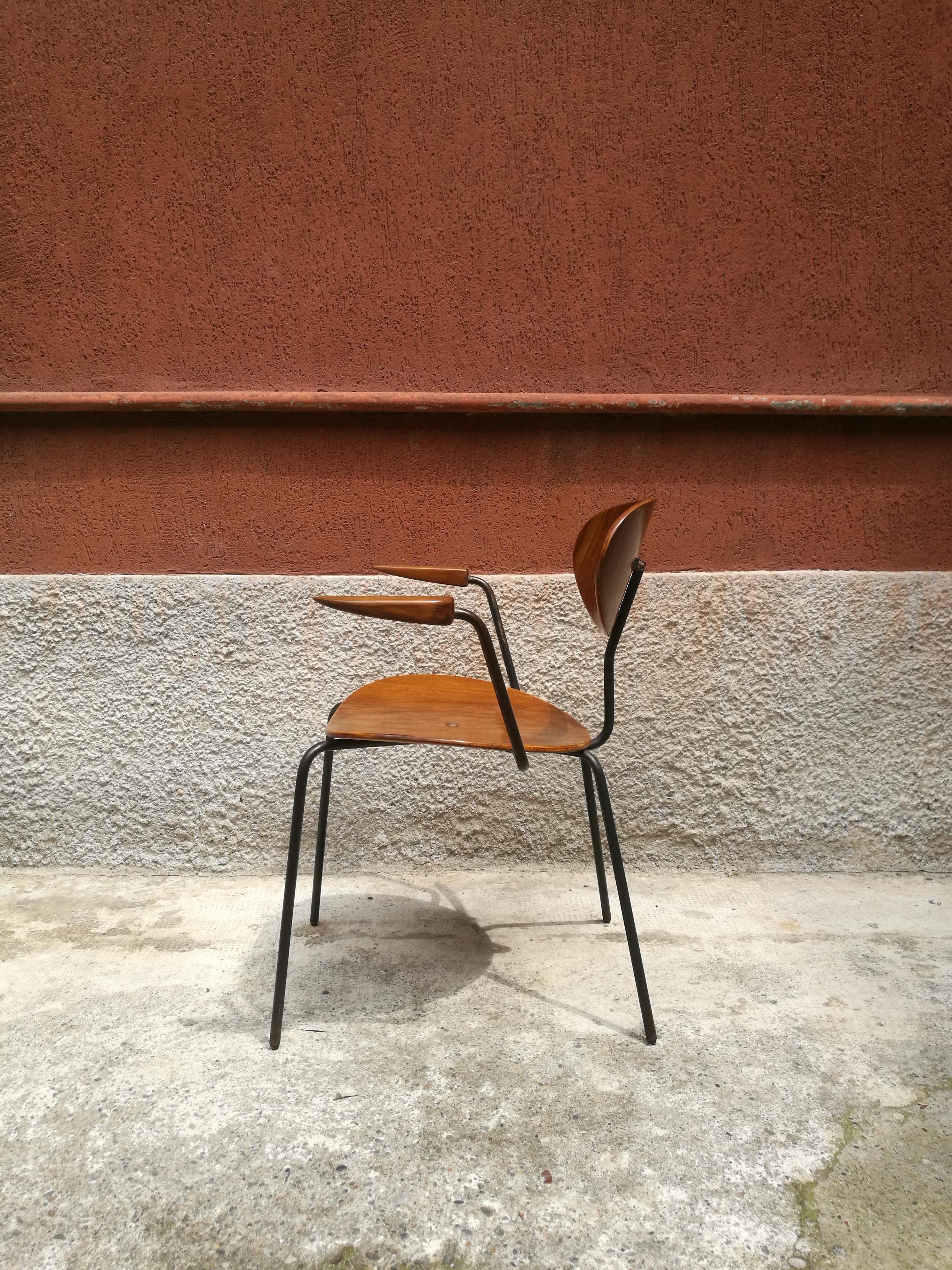 Mid-Century Modern Teak Chair with Armrests from Germany, 1960s