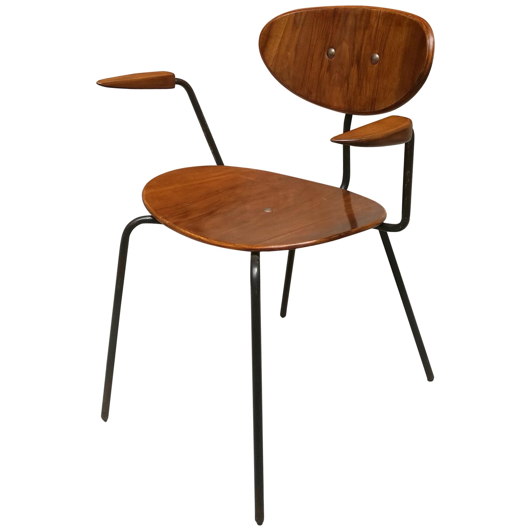 Teak Chair with Armrests from Germany, 1960s