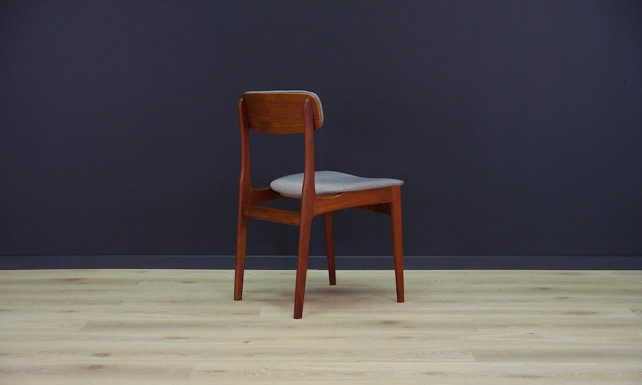 Fabric Teak Chairs Danish Design Midcentury, 1960-1970