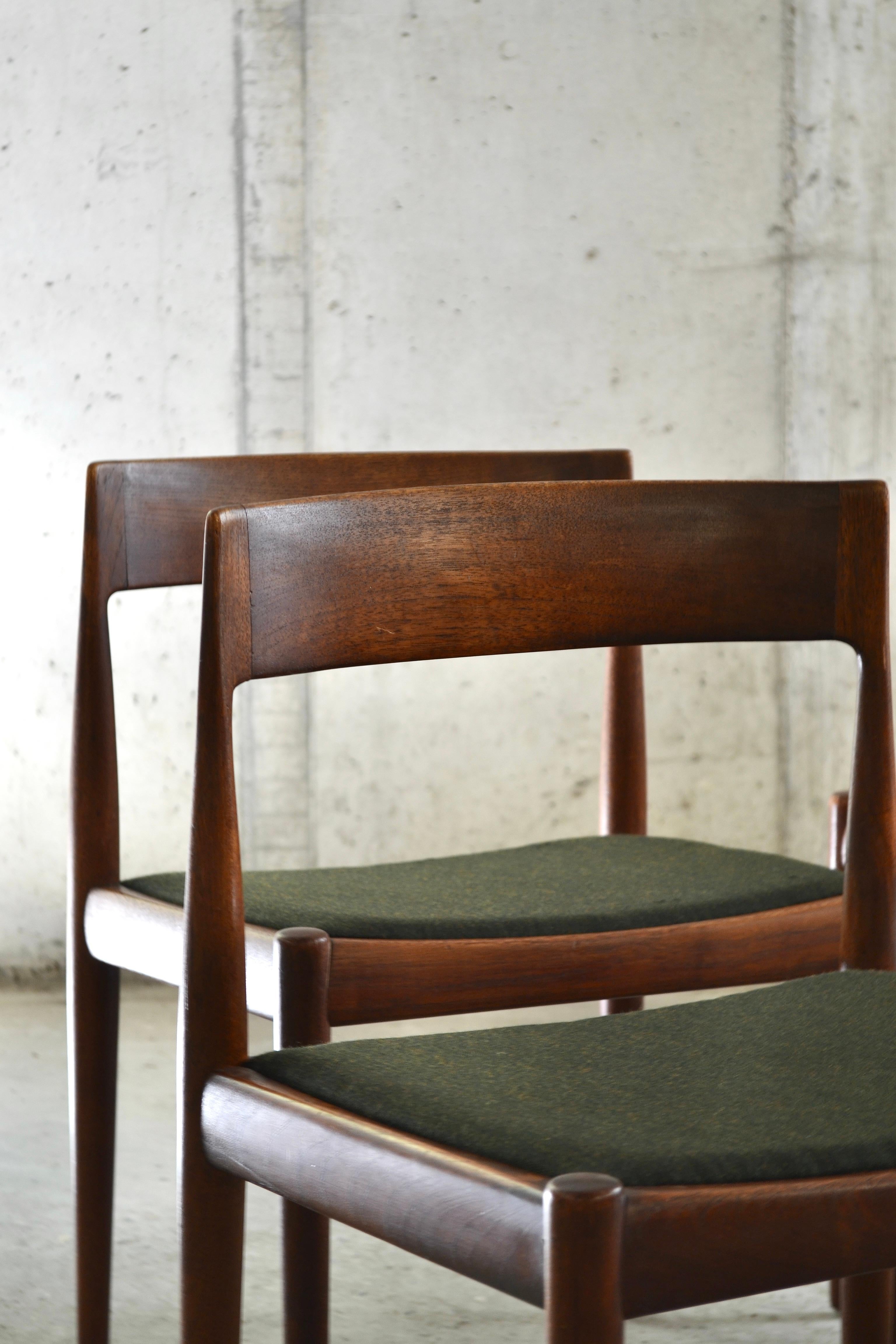 Danish Teak Chairs, Kai Kristiansen, Fritz Hansen, Denmark, 1961