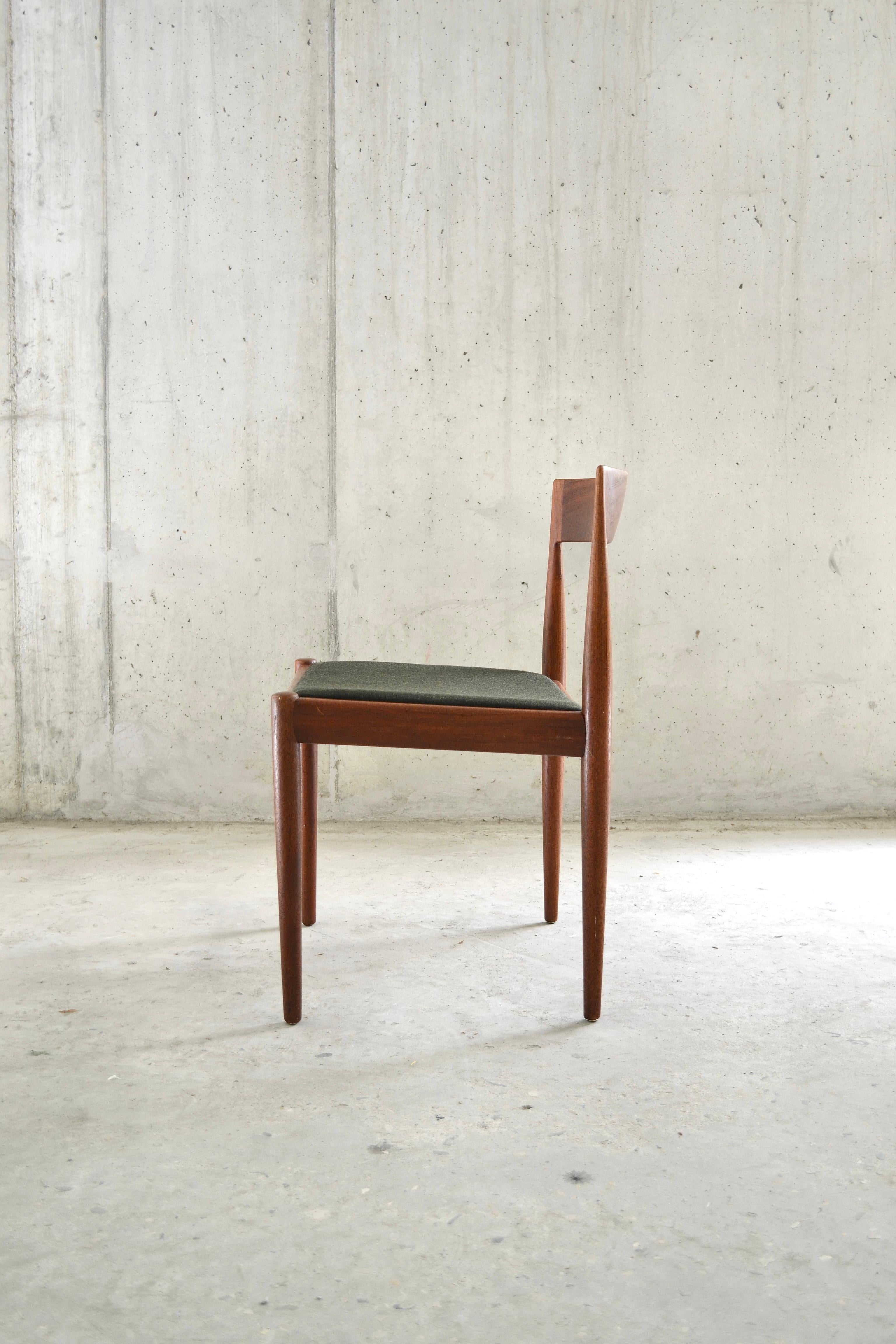 Teak Chairs, Kai Kristiansen, Fritz Hansen, Denmark, 1961 1