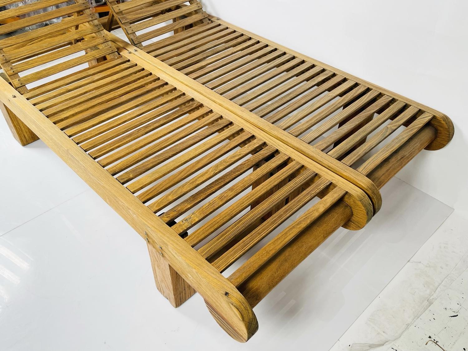 Teak Chaise Lounge Chairs/Benches by Kipp Stewart Design for Summit Furniture 3