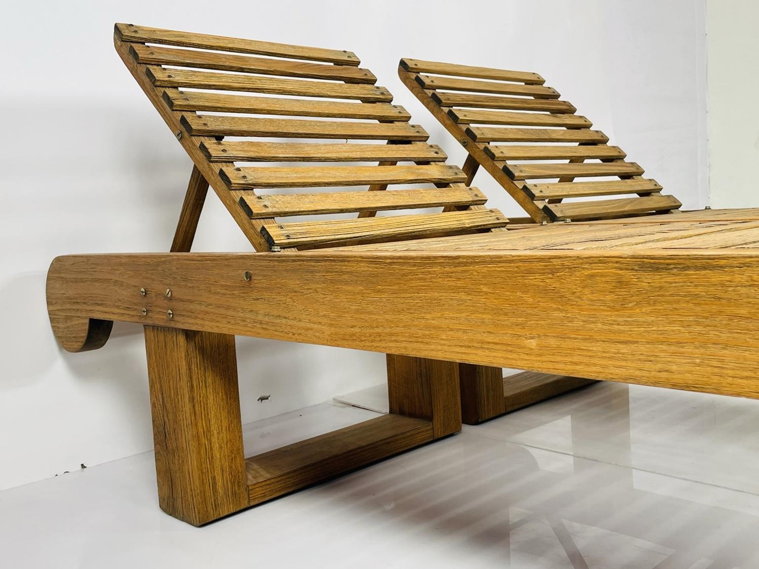 Teak Chaise Lounge Chairs/Benches by Kipp Stewart Design for Summit Furniture For Sale 13