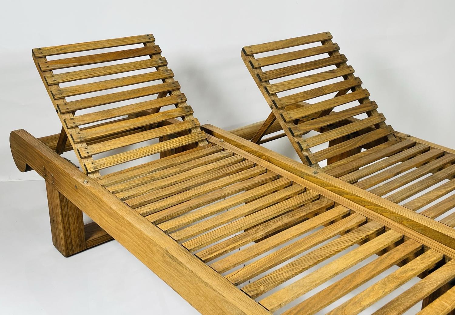 American Teak Chaise Lounge Chairs/Benches by Kipp Stewart Design for Summit Furniture For Sale