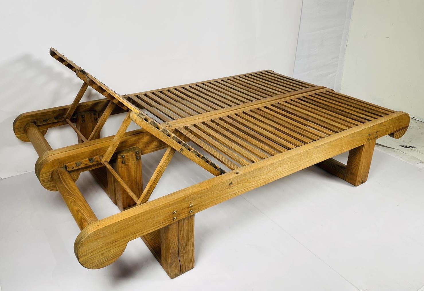 Teak Chaise Lounge Chairs/Benches by Kipp Stewart Design for Summit Furniture For Sale 1