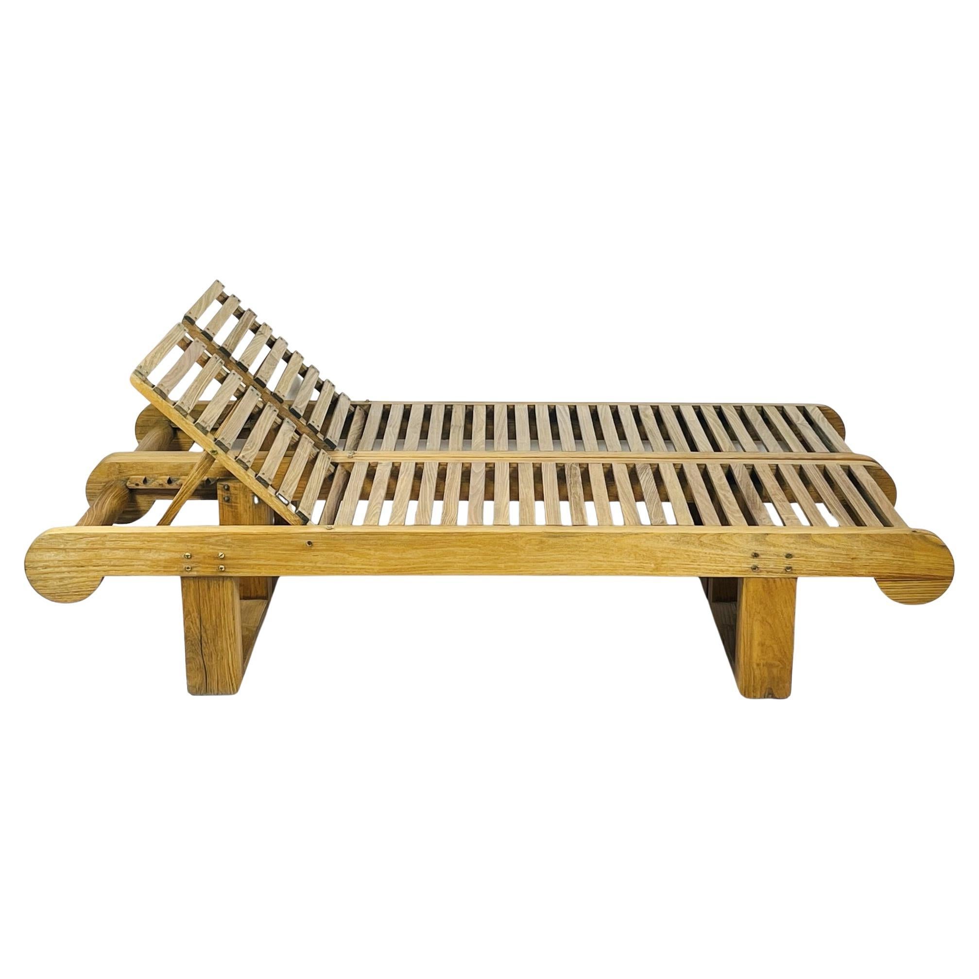 Teak Chaise Lounge Chairs/Benches by Kipp Stewart Design for Summit Furniture For Sale