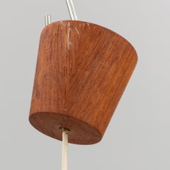 Rare 1960s Swedish Chandelier, Tech Brass & Fabric, Mid-Century Design