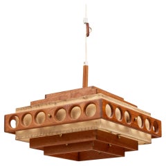 Teak chandelier Anonymous artist  Sweden 1960