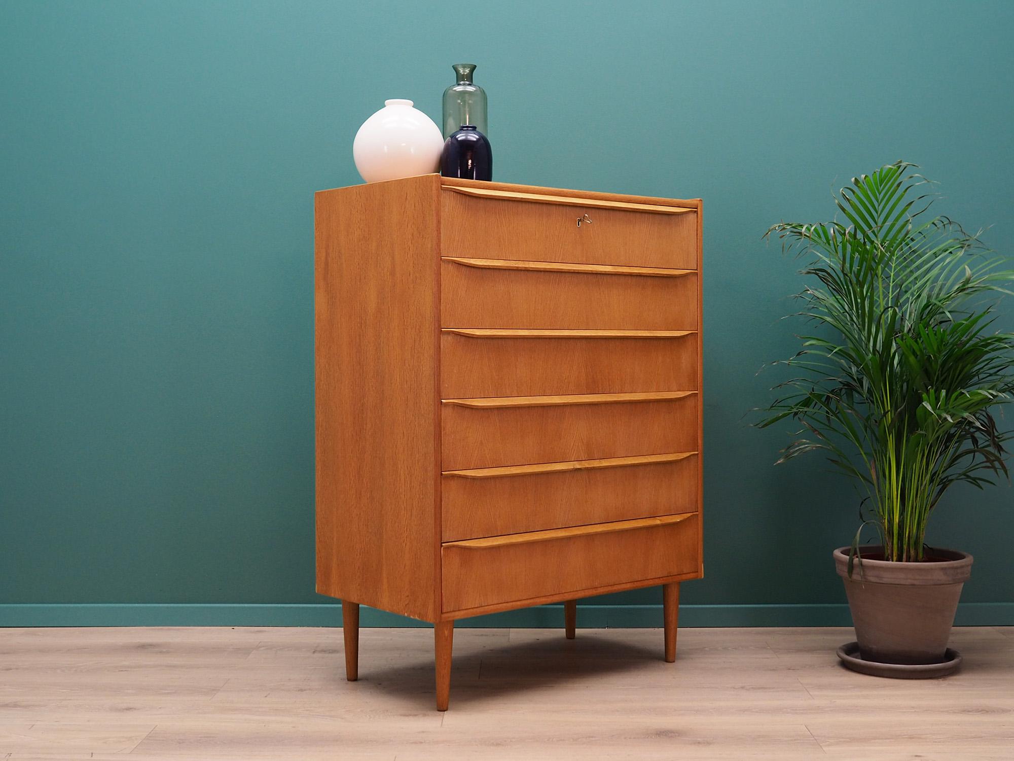 Scandinavian Modern Teak Chest of Drawers 1960s Vintage Danish Design For Sale