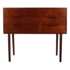 Teak Chest of Drawers from the 1960s, Danish Midcentury Dresser with Drawers