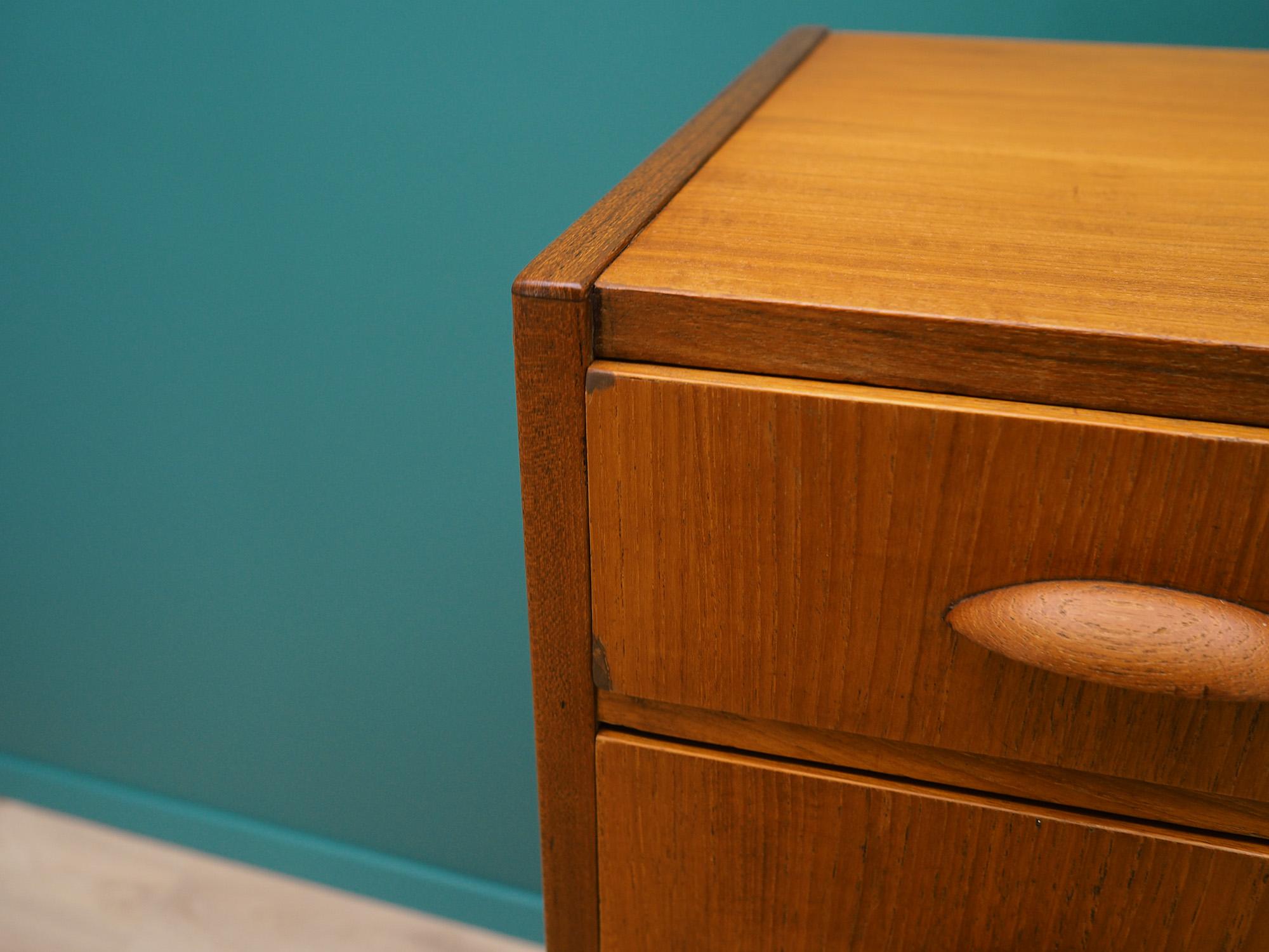 Late 20th Century Teak Chest of Drawers Vintage 1960s Danish Design For Sale