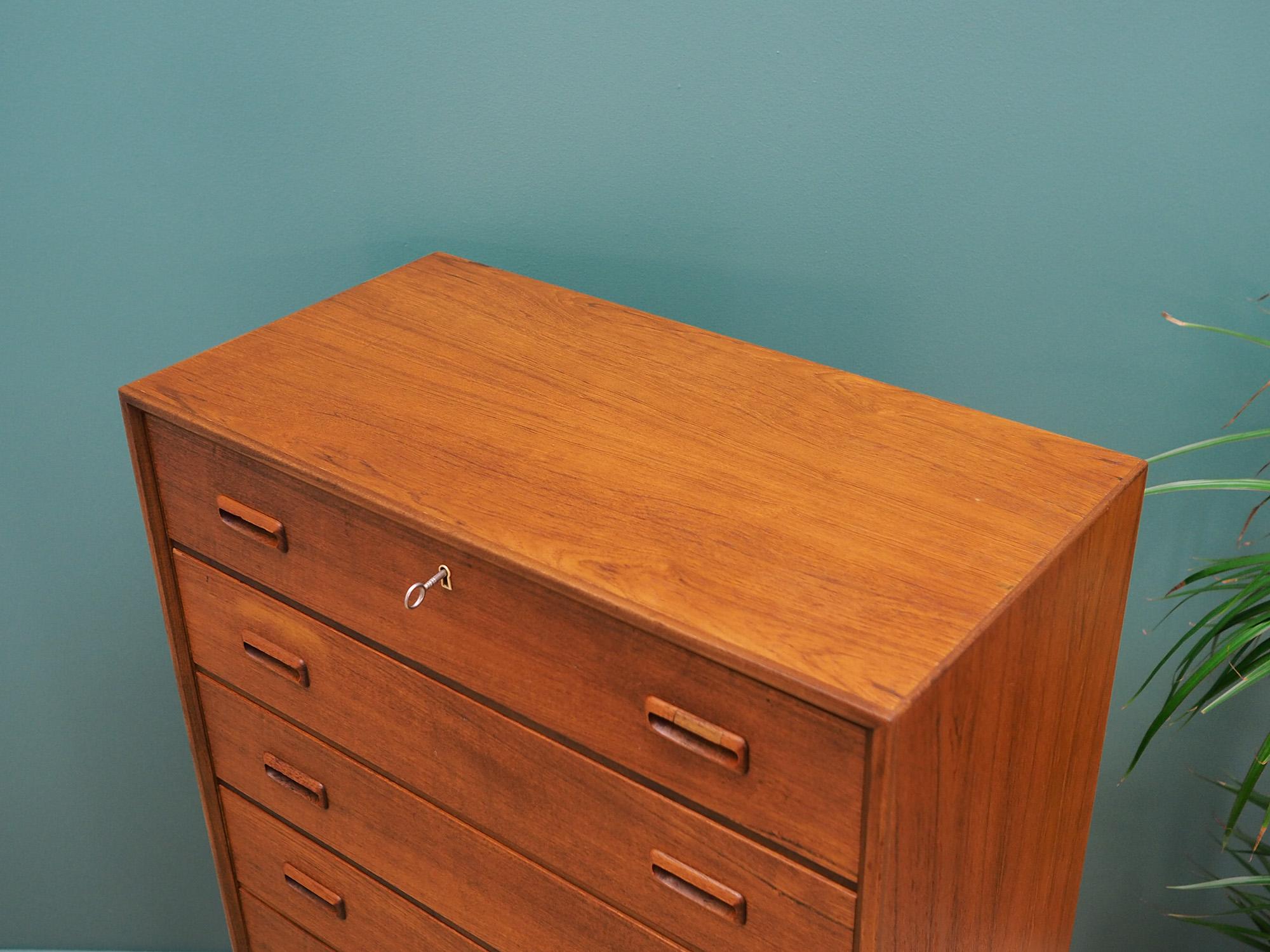 Late 20th Century Teak Chest of Drawers Vintage 1960-1970 For Sale