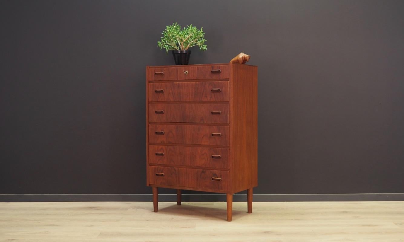 Veneer Teak Chest of Drawers Vintage Danish Design, 1960s