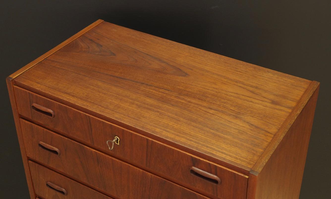 Teak Chest of Drawers Vintage Danish Design, 1960s In Good Condition In Szczecin, Zachodniopomorskie