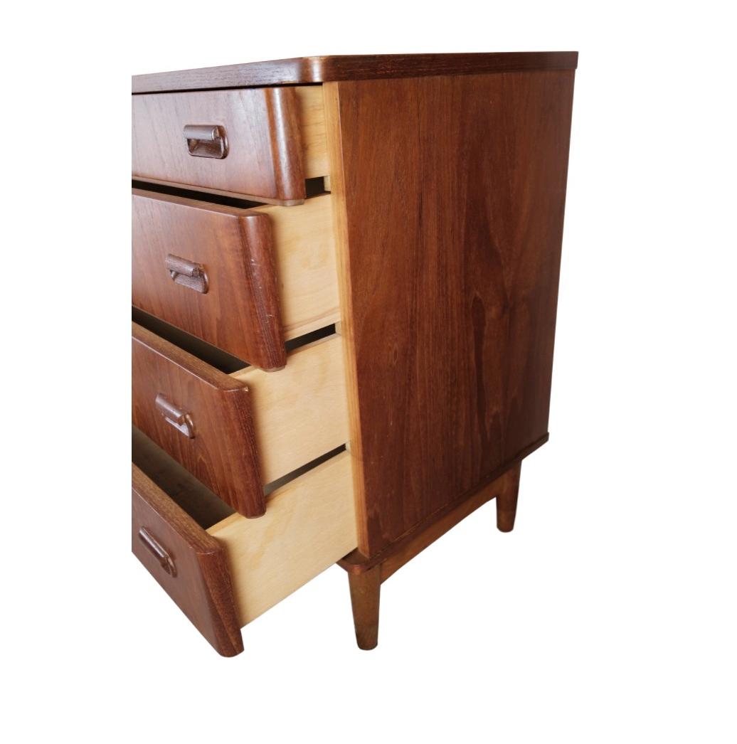 Teak Chest of Drawers with 4 Drawers of Danish Design from the 1960s For Sale 2