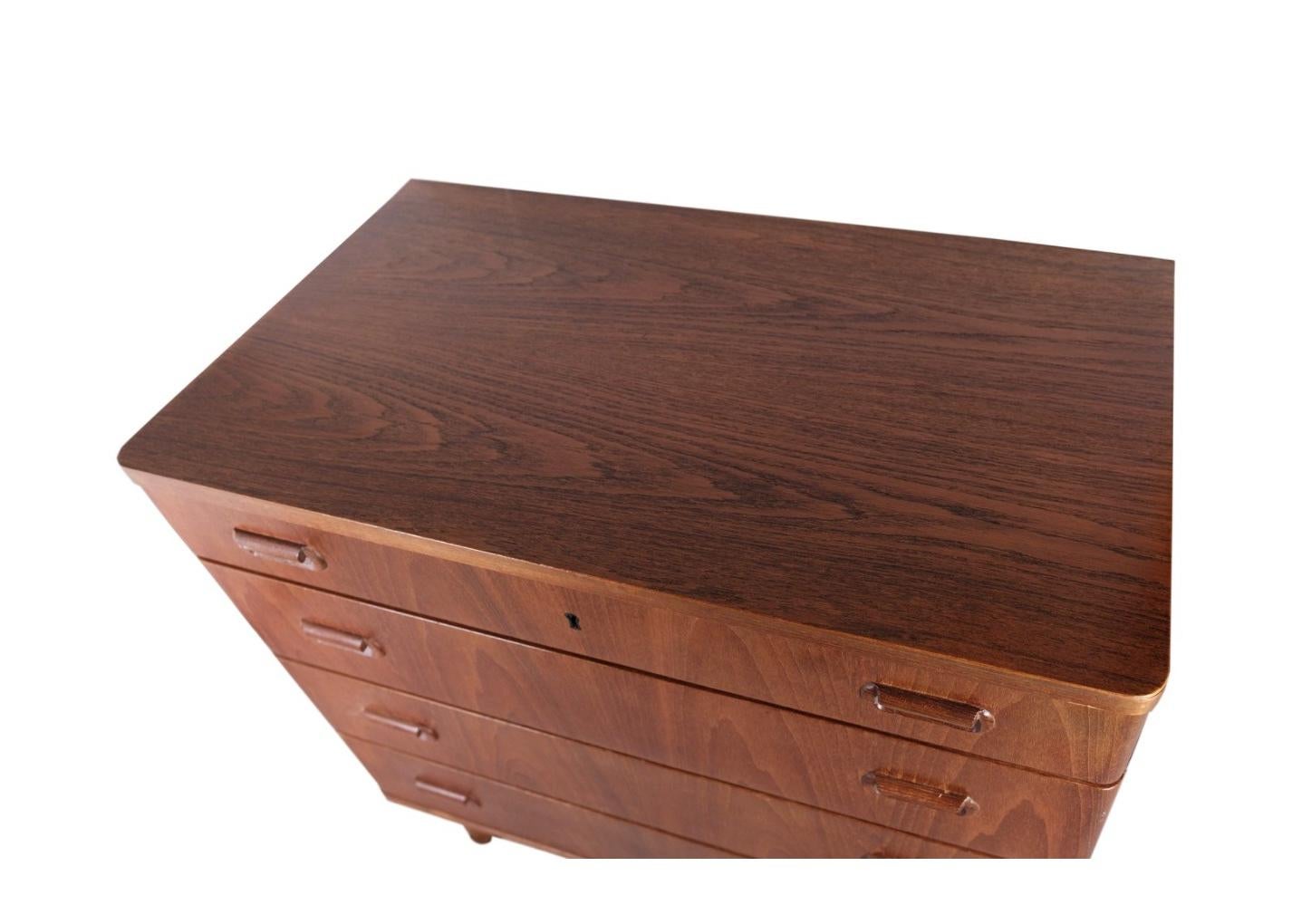 Teak Chest of Drawers with 4 Drawers of Danish Design from the 1960s For Sale 3