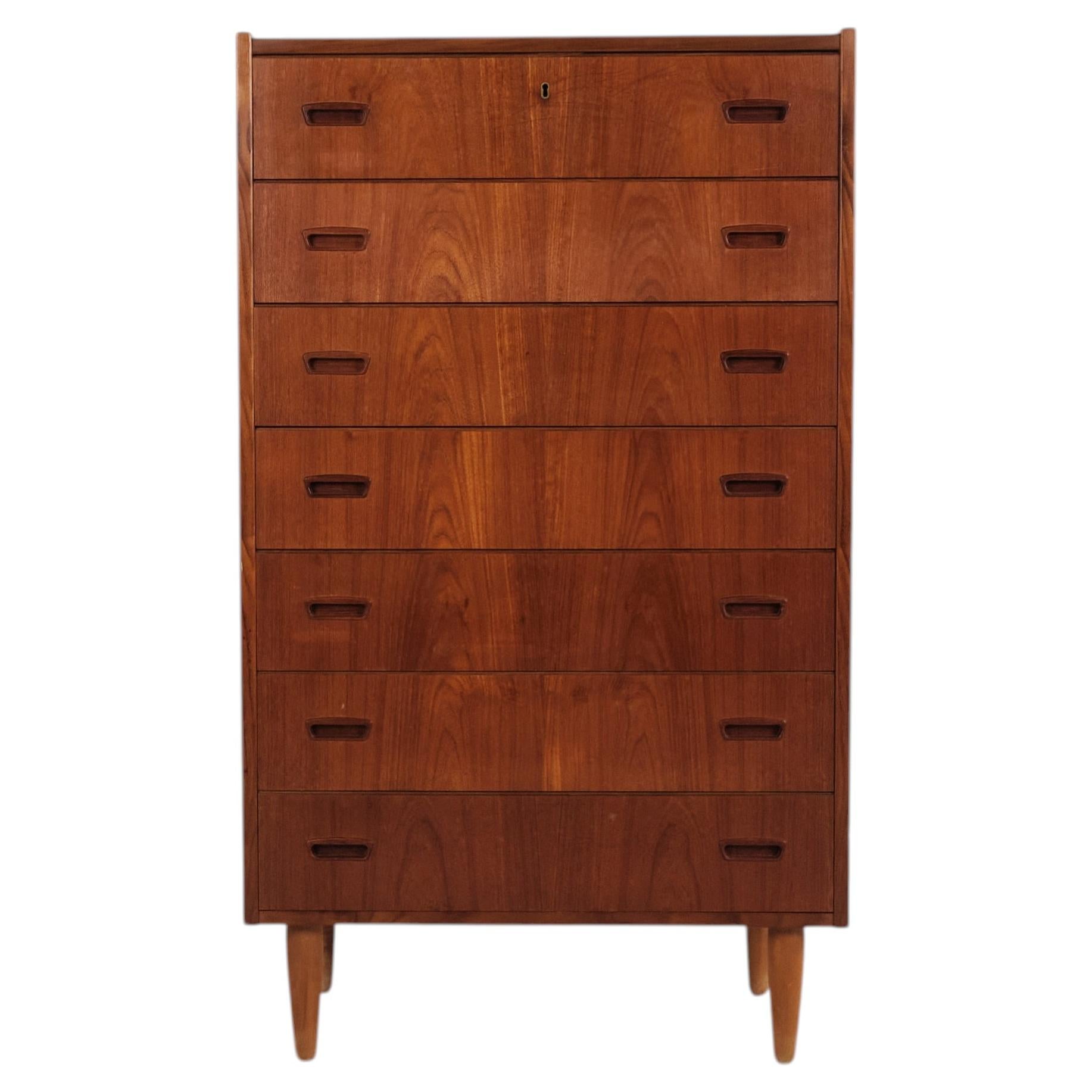 Teak chest of drawers with 7 drawers Danish design from the 1960s