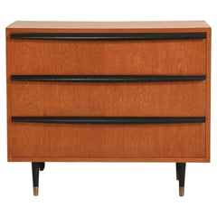Retro Teak Chest of Drawers with Black Painted Details