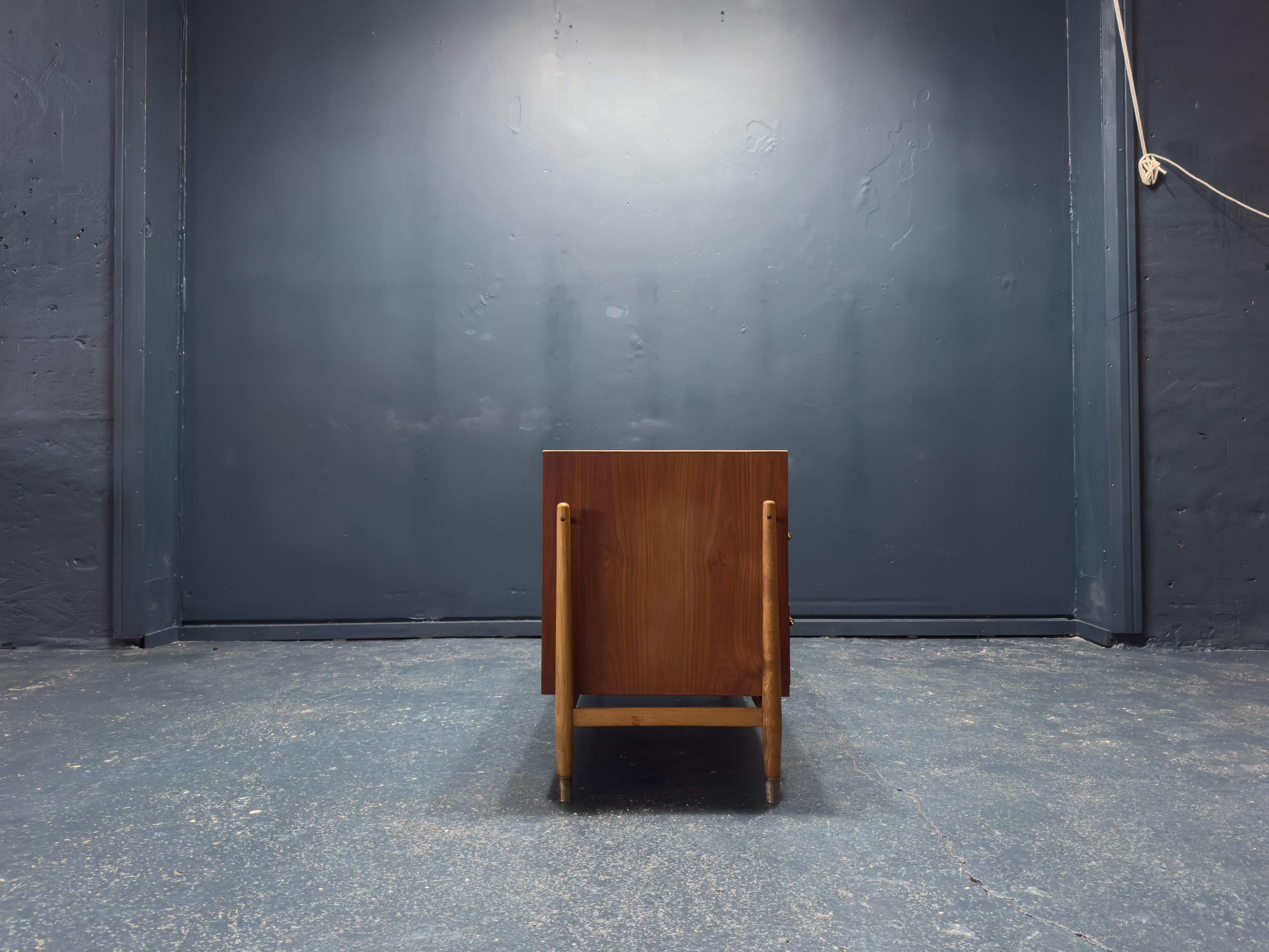 Danish Teak Chest of Drawers with Brass Handles