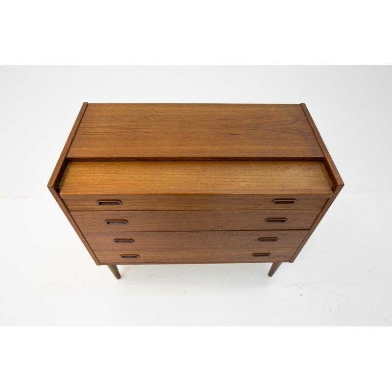 Teak Chest of Drawers with Compartments, Danish Design, 1960s In Good Condition In Chorzów, PL