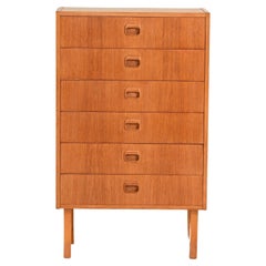 Teak Chest of Drawers with Six Drawers