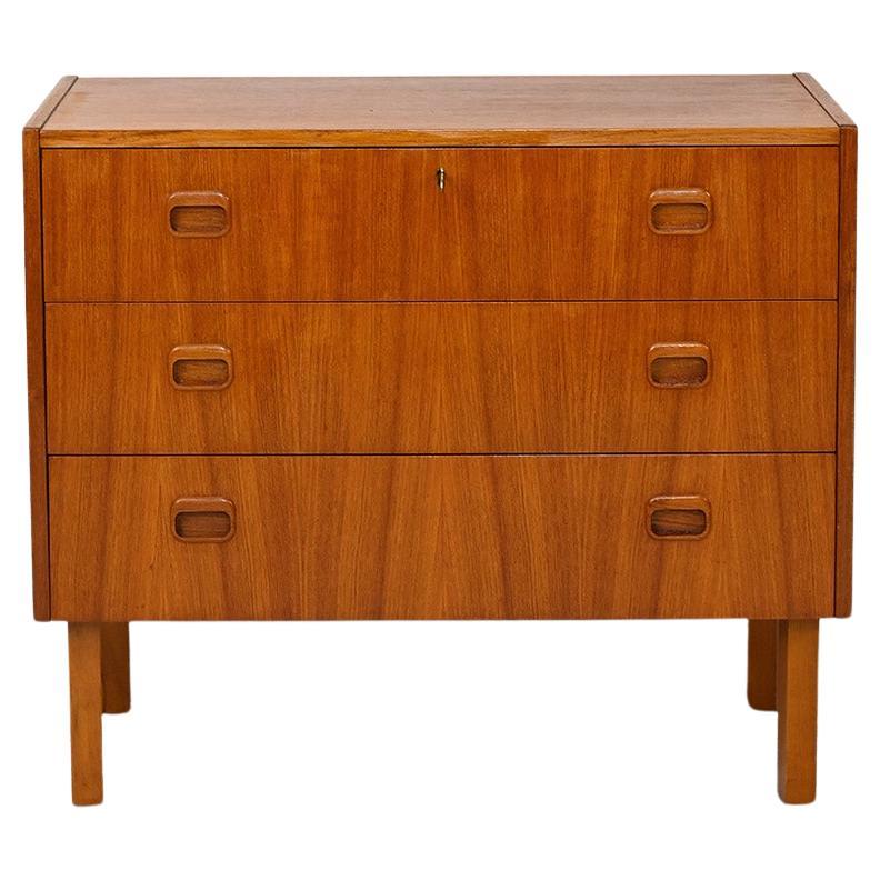 Teak Chest of Drawers with Three Drawers