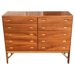 Teak Chest of Ten Drawers by Børge Mogensen for C.M.Madsen