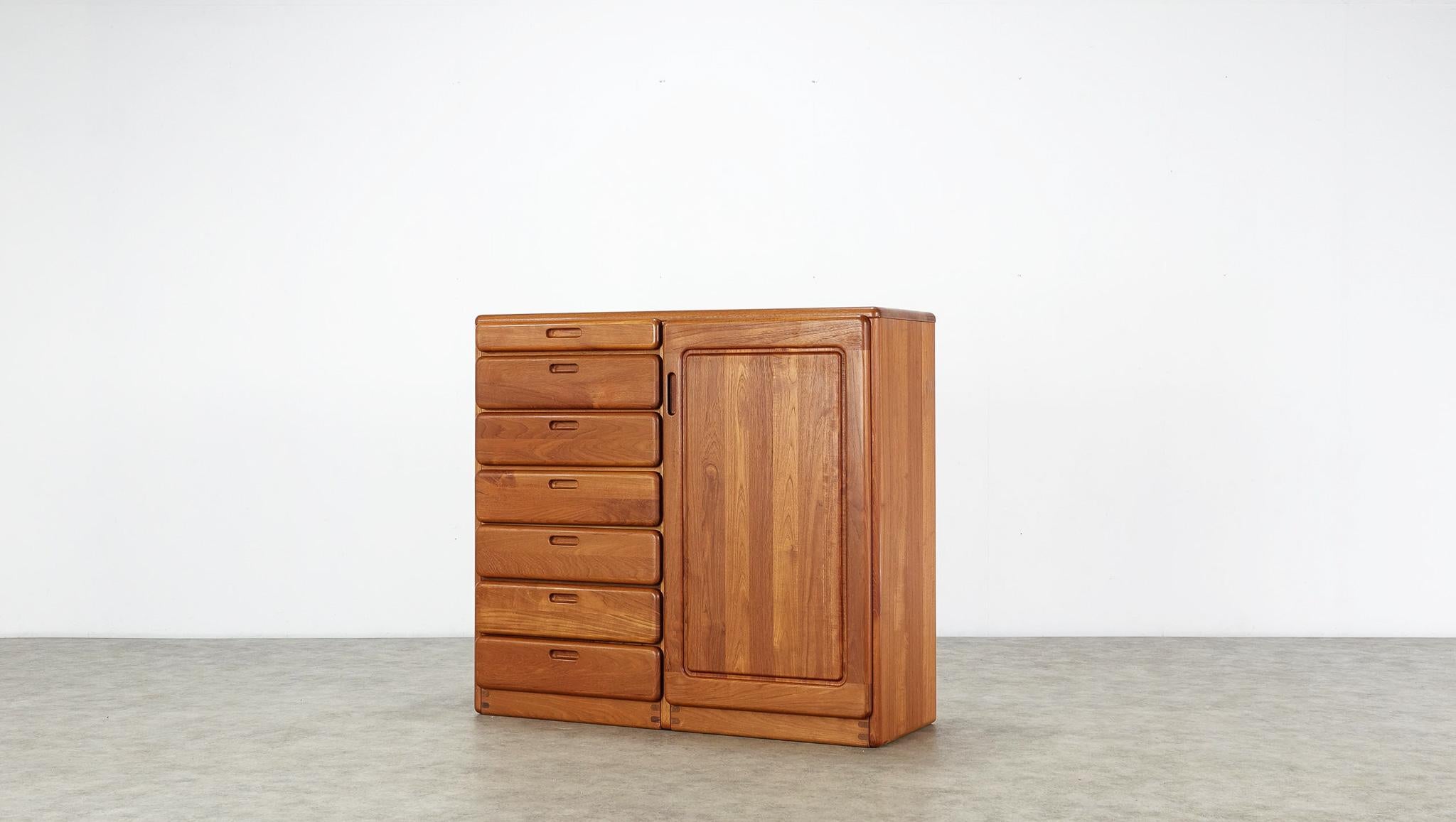 Do you need drawers? This very stylish and high quality chest of drawers has 7 of them!!! There are 7 drawers on the left side and 3 compartments on the right side. 

Beautiful, solid teak wood, made in Denmark. Elegant Scandinavian design. I love