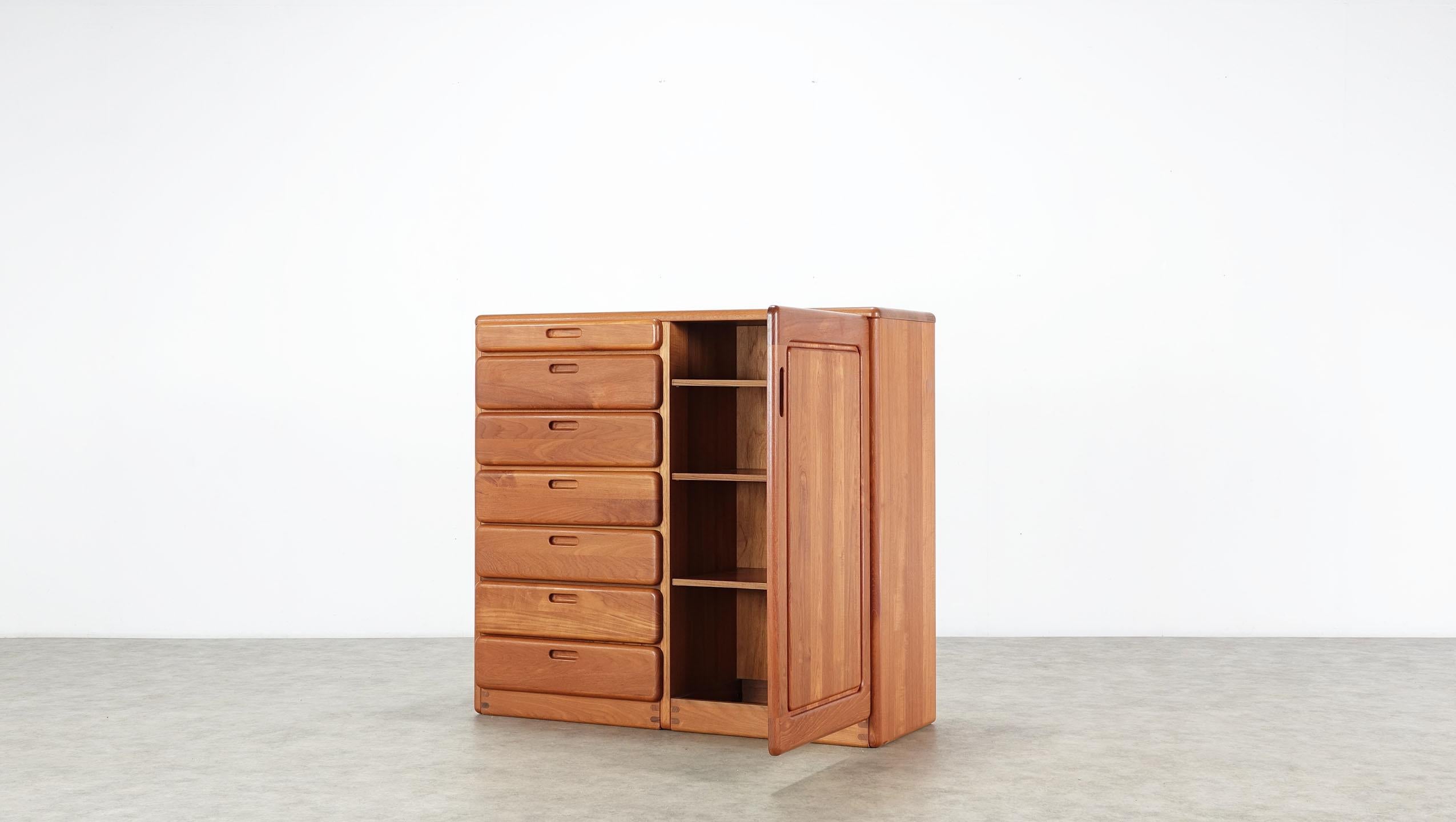 Late 20th Century Teak Chest with Drawers and Compartments Langeskov Møbelfabrik A / S Denmark For Sale