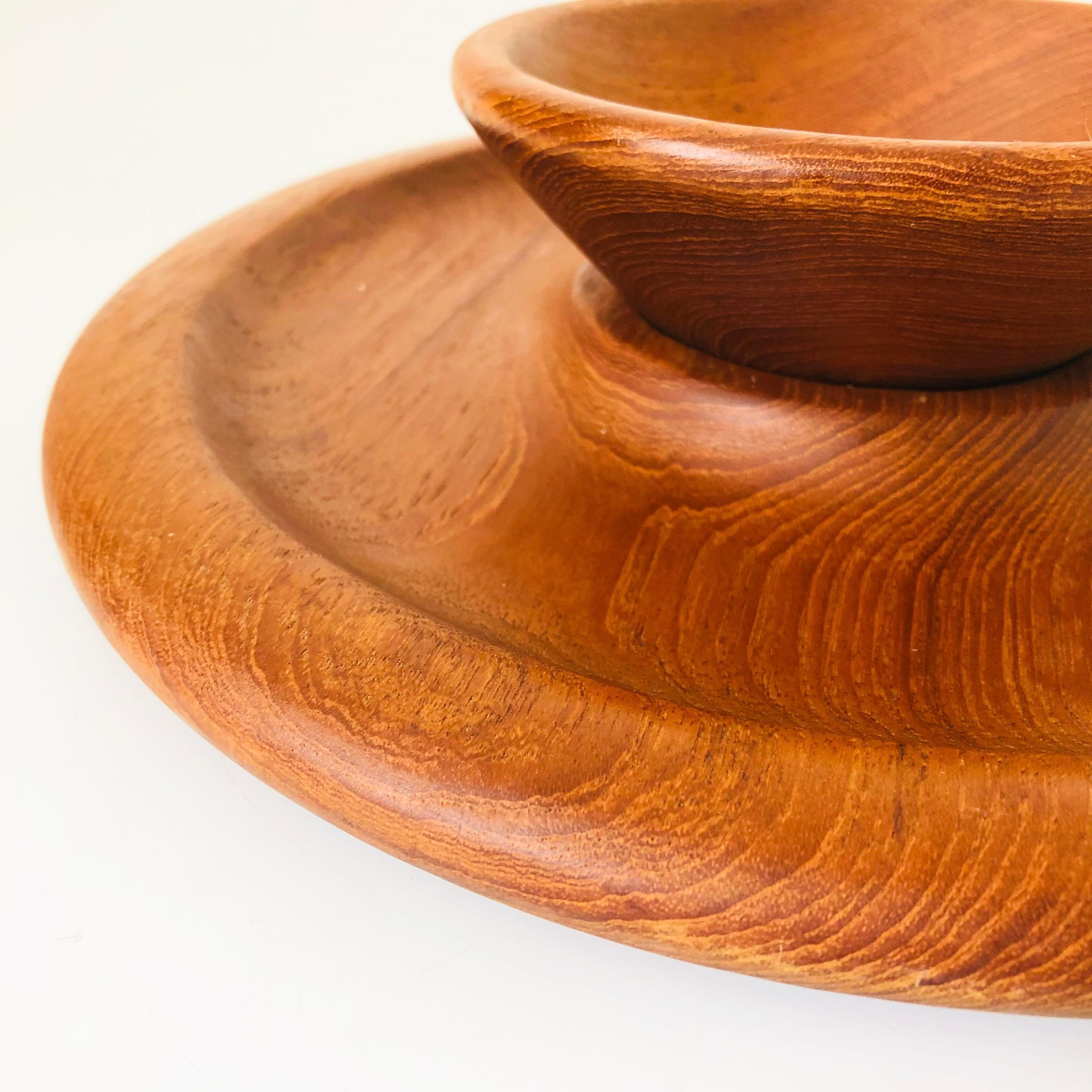 Teak Chip and Dip Tray For Sale 1