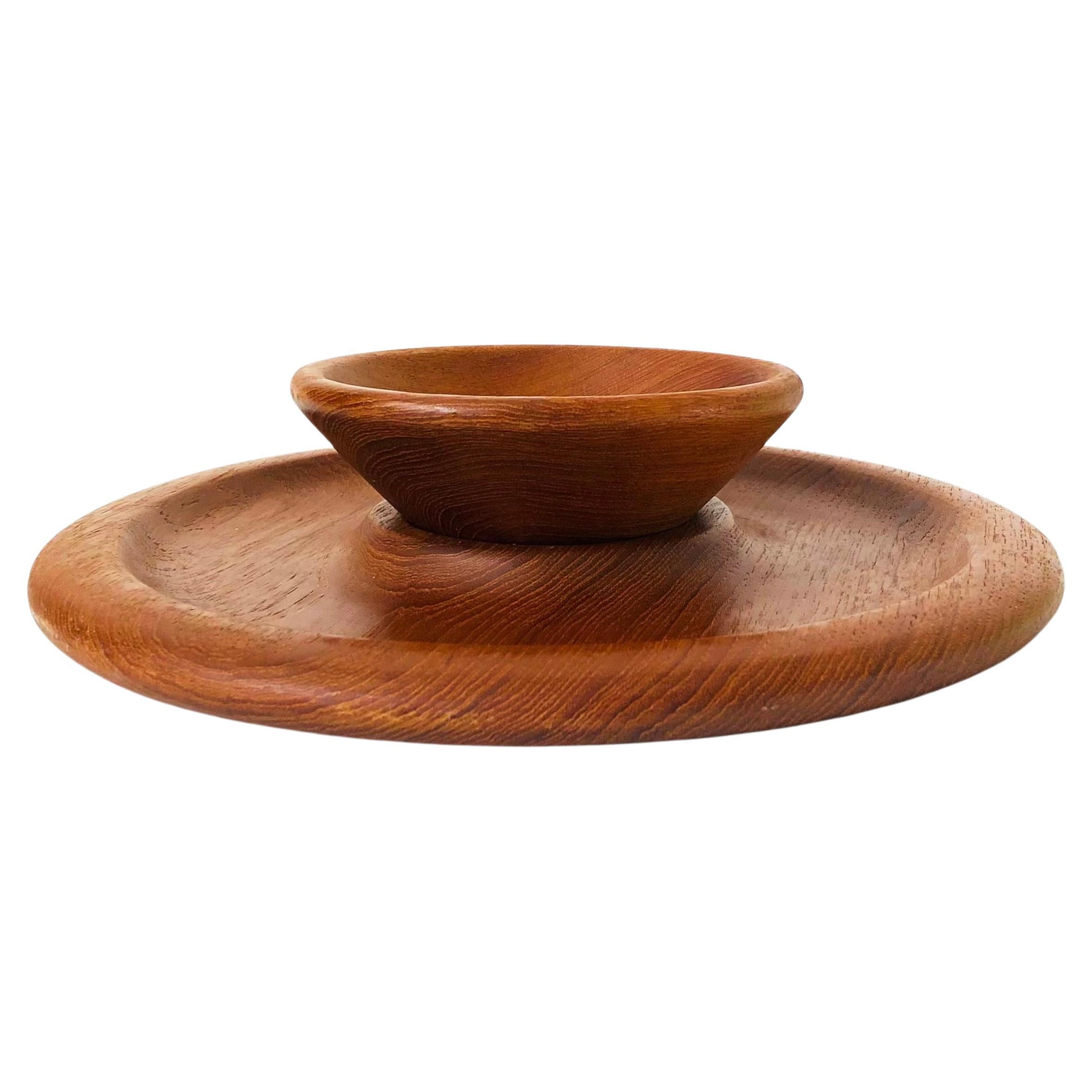 Teak Chip and Dip Tray For Sale