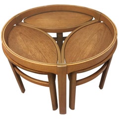 Used Teak Circular Nest of Four Occasional Tables, circa 1970