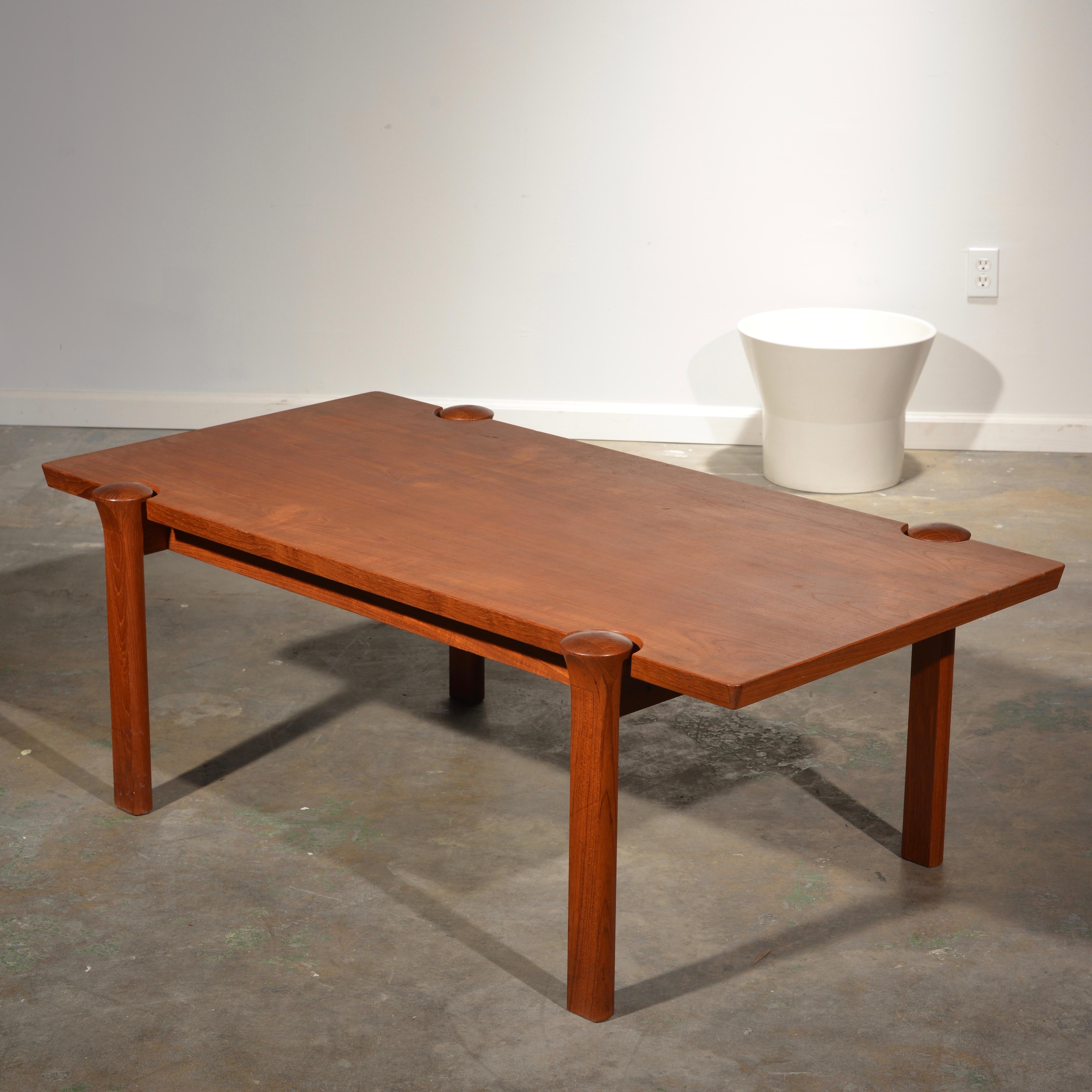 Rare teak coffee table by Arne Vodder for Cado, 1960. Made from solid teak.