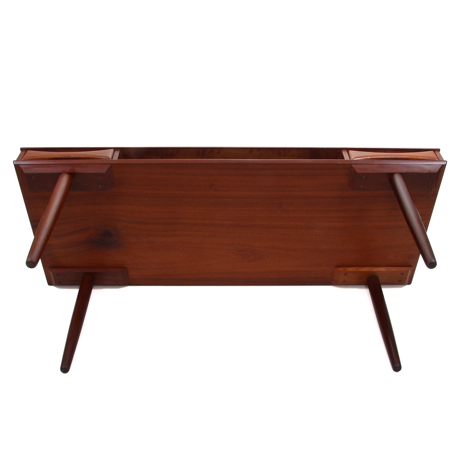 Teak Coffee Table by Danish Furniture Maker, 1960s, with Shelf and Two Drawers 3