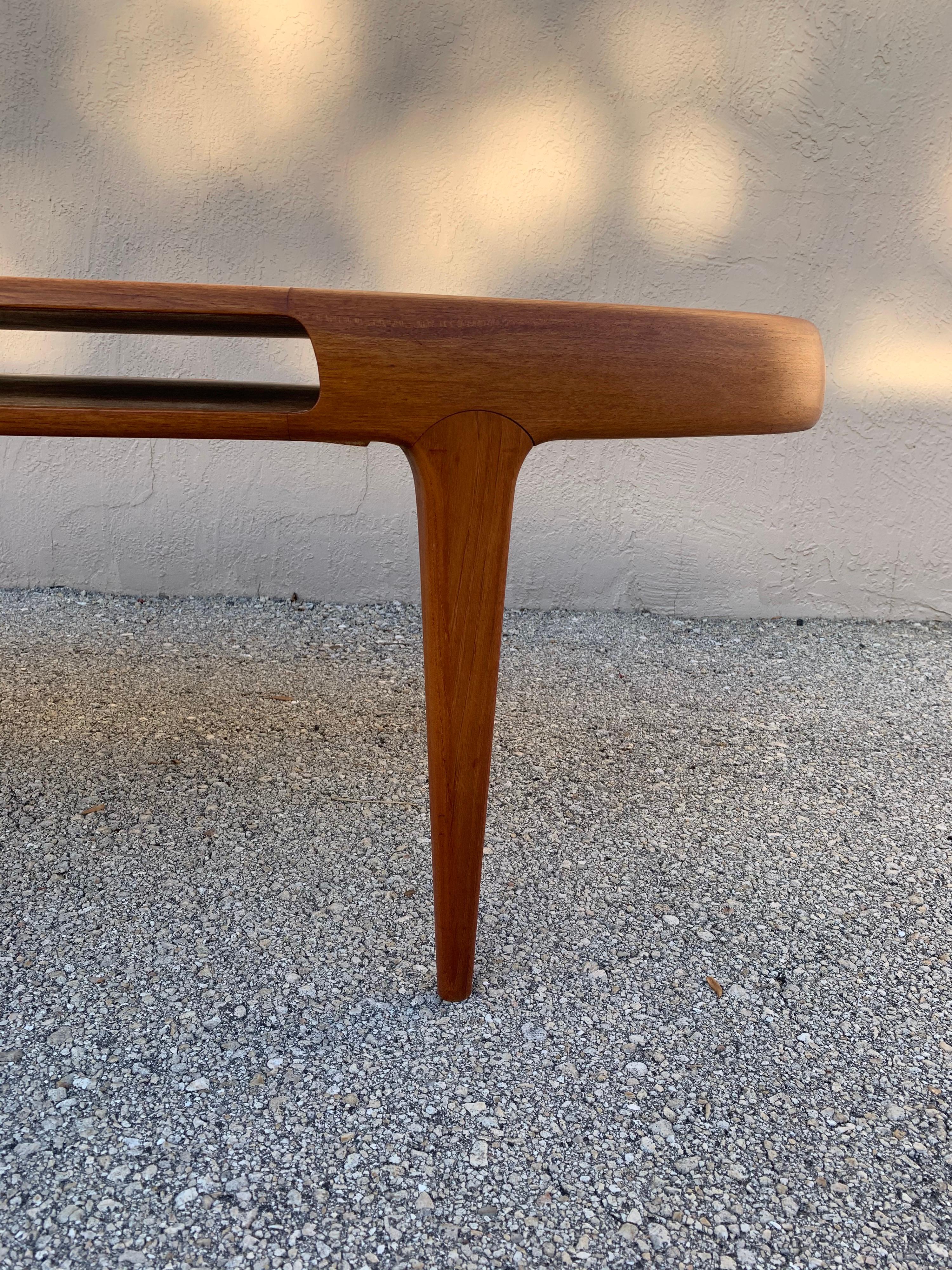 Mid-20th Century Teak Coffee Table by Johannes Andersen, Danish Design, Refinished