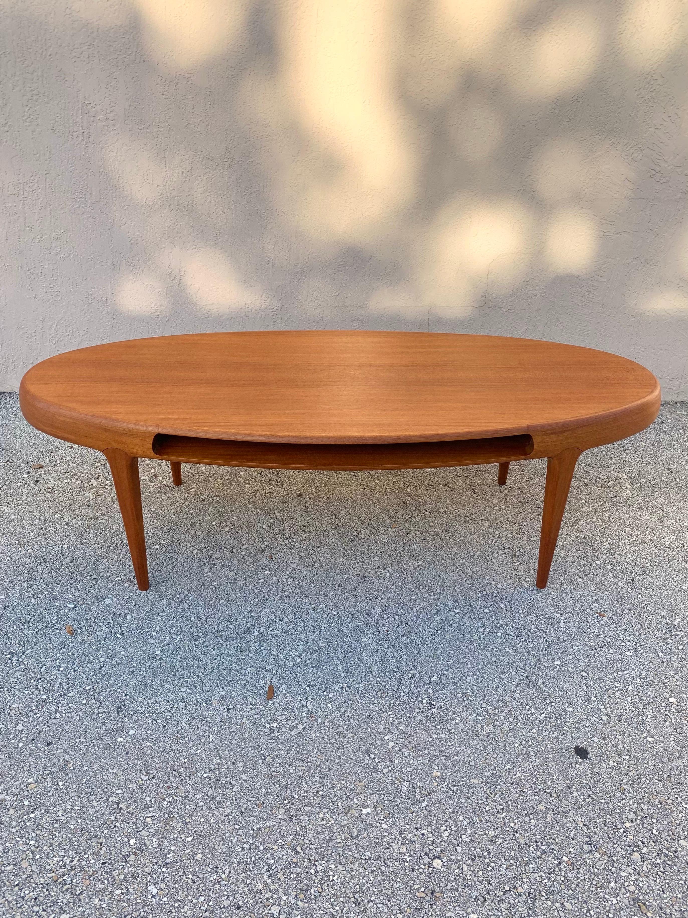 Teak Coffee Table by Johannes Andersen, Danish Design, Refinished 3