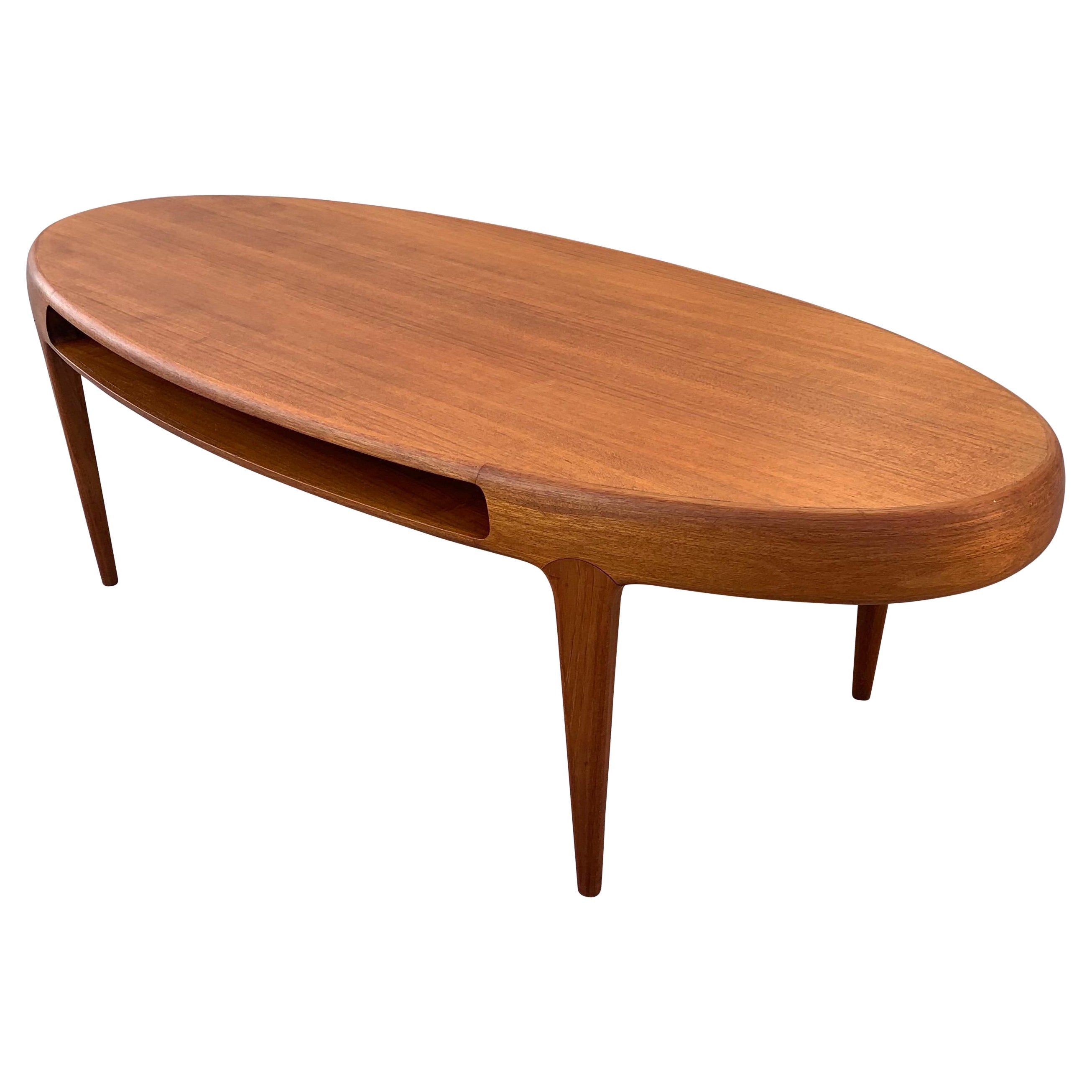 Teak Coffee Table by Johannes Andersen, Danish Design, Refinished