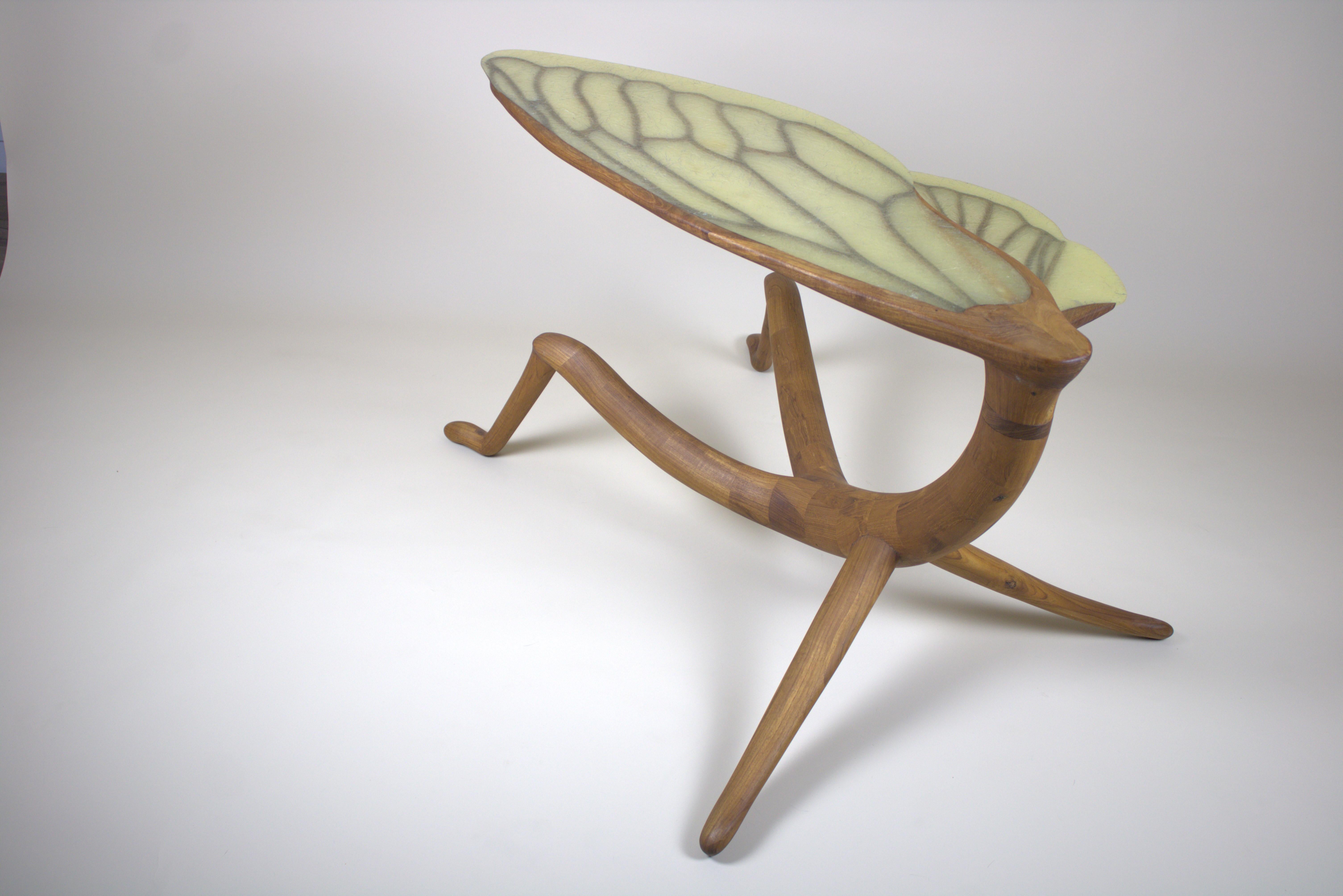 Néerlandais Table basse en teck Cicade Design en vente