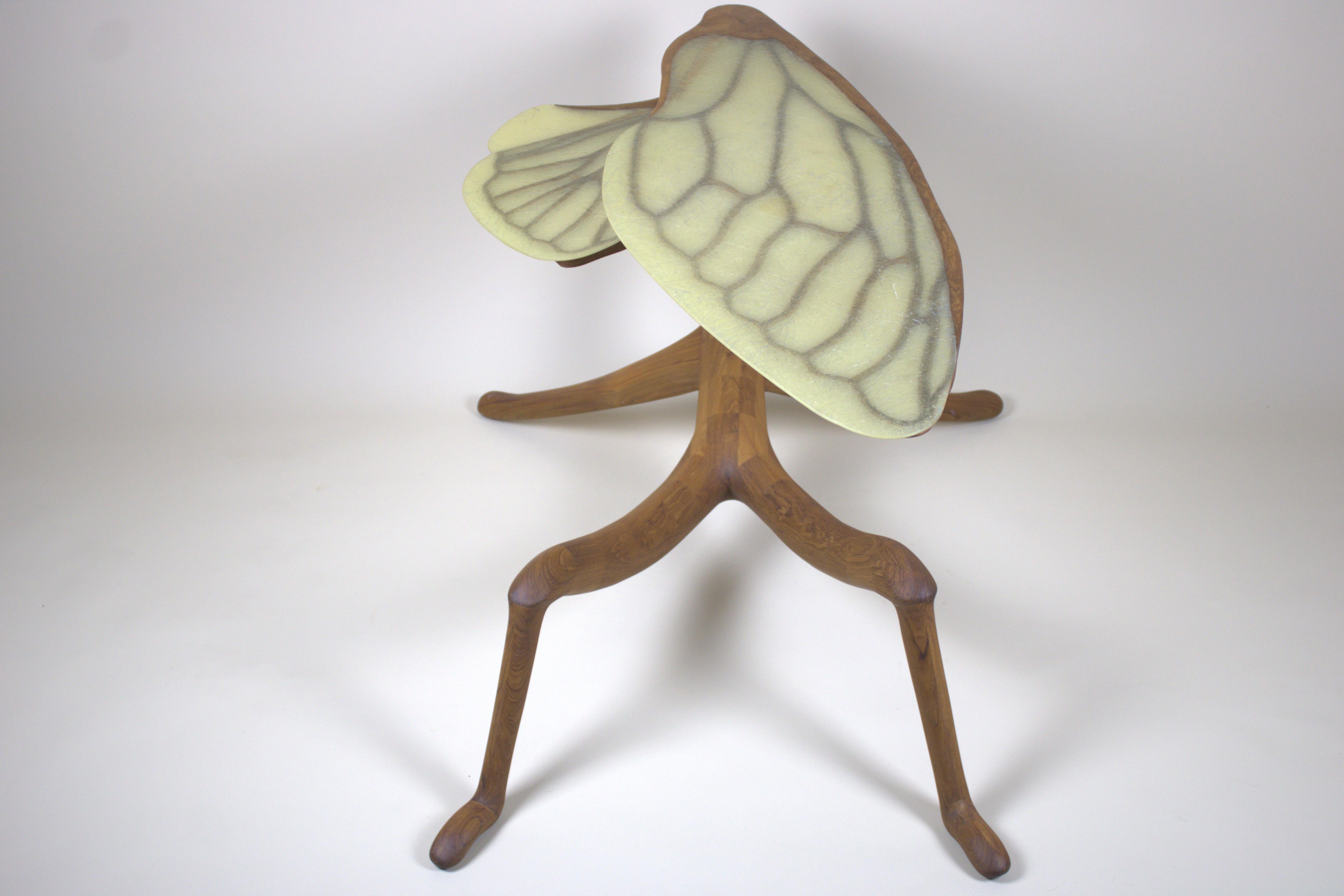 Résine époxy Table basse en teck Cicade Design en vente