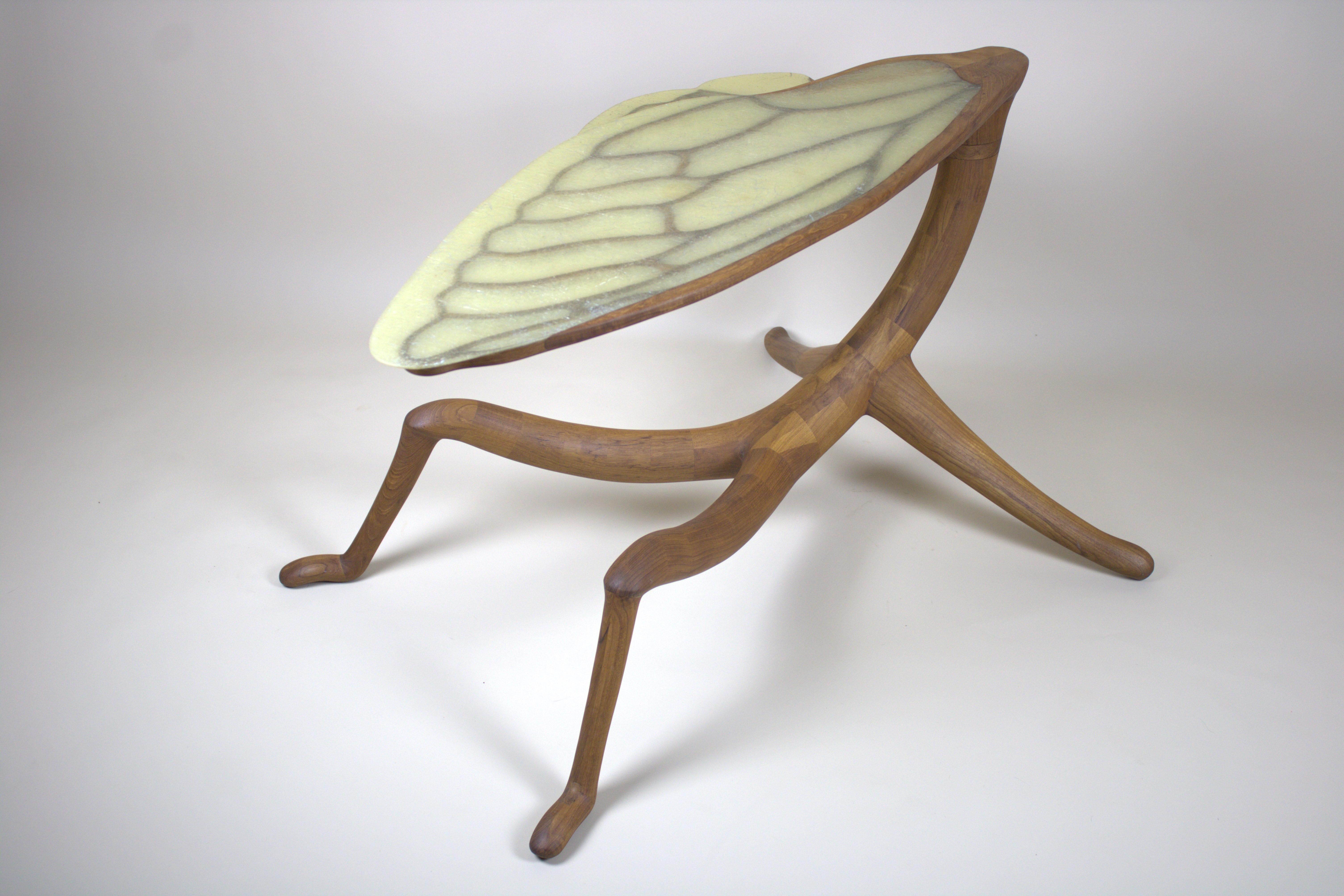 Table basse en teck Cicade Design en vente 1