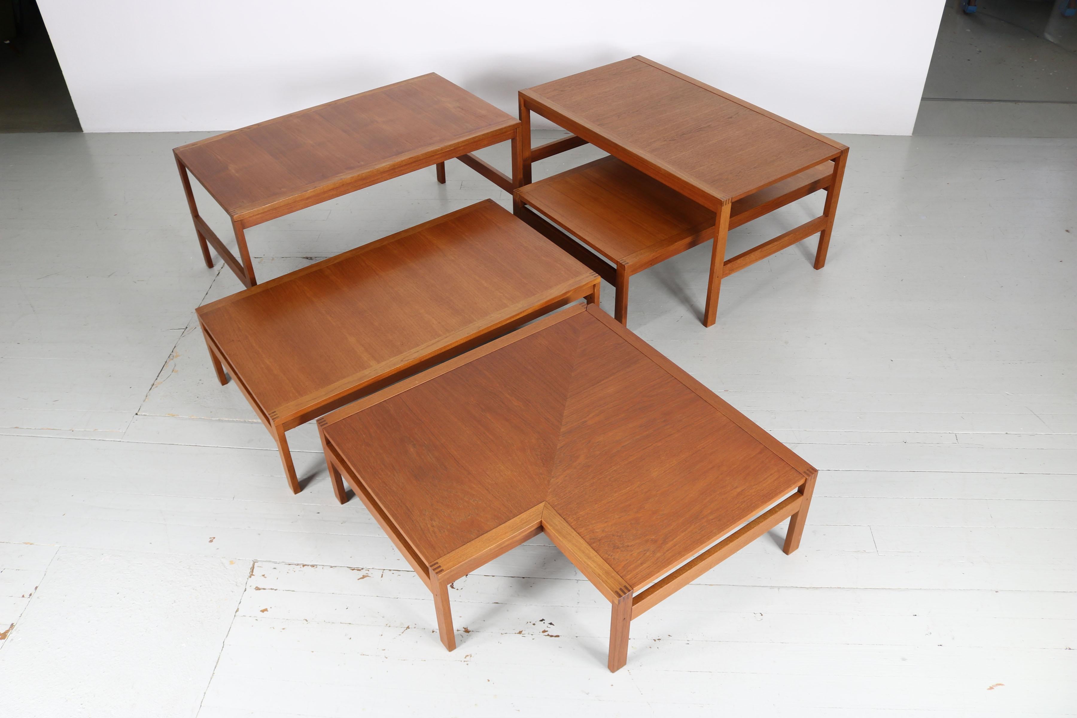 Teak Coffee Table, Designed by Ole Gjerløv-Knudsen and Torben Lind, Denmark 60s For Sale 3