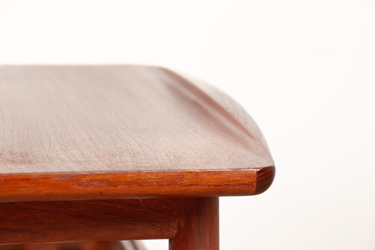 Table basse en teck, sur 2 niveaux, modèle PJ 107 par Grete Jalk, Poul Jeppesen 1960. en vente 4