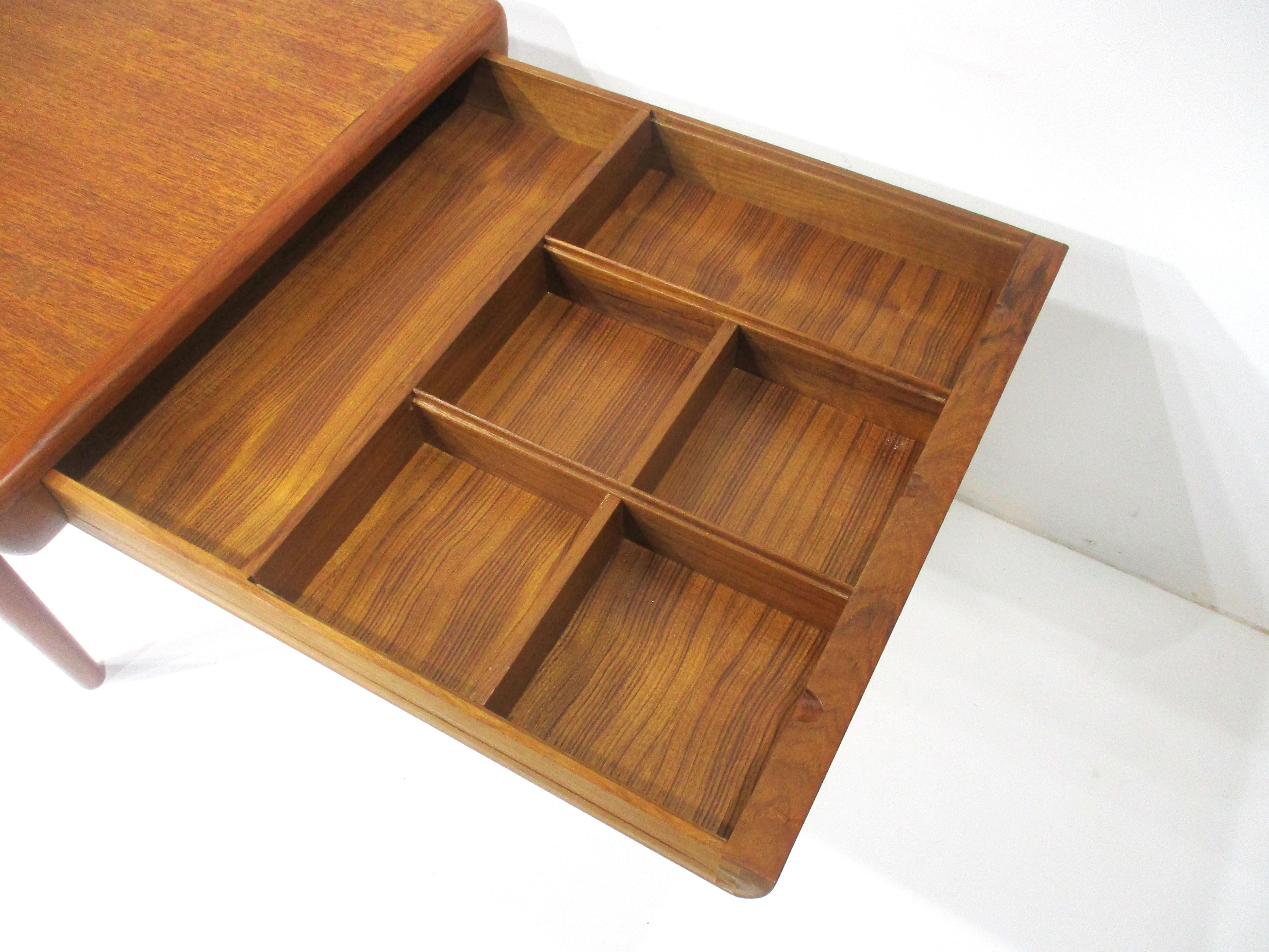 Teak Coffee Table w/ Pull Out Ends by Silkeborg -Johannes Andersen Denmark  4