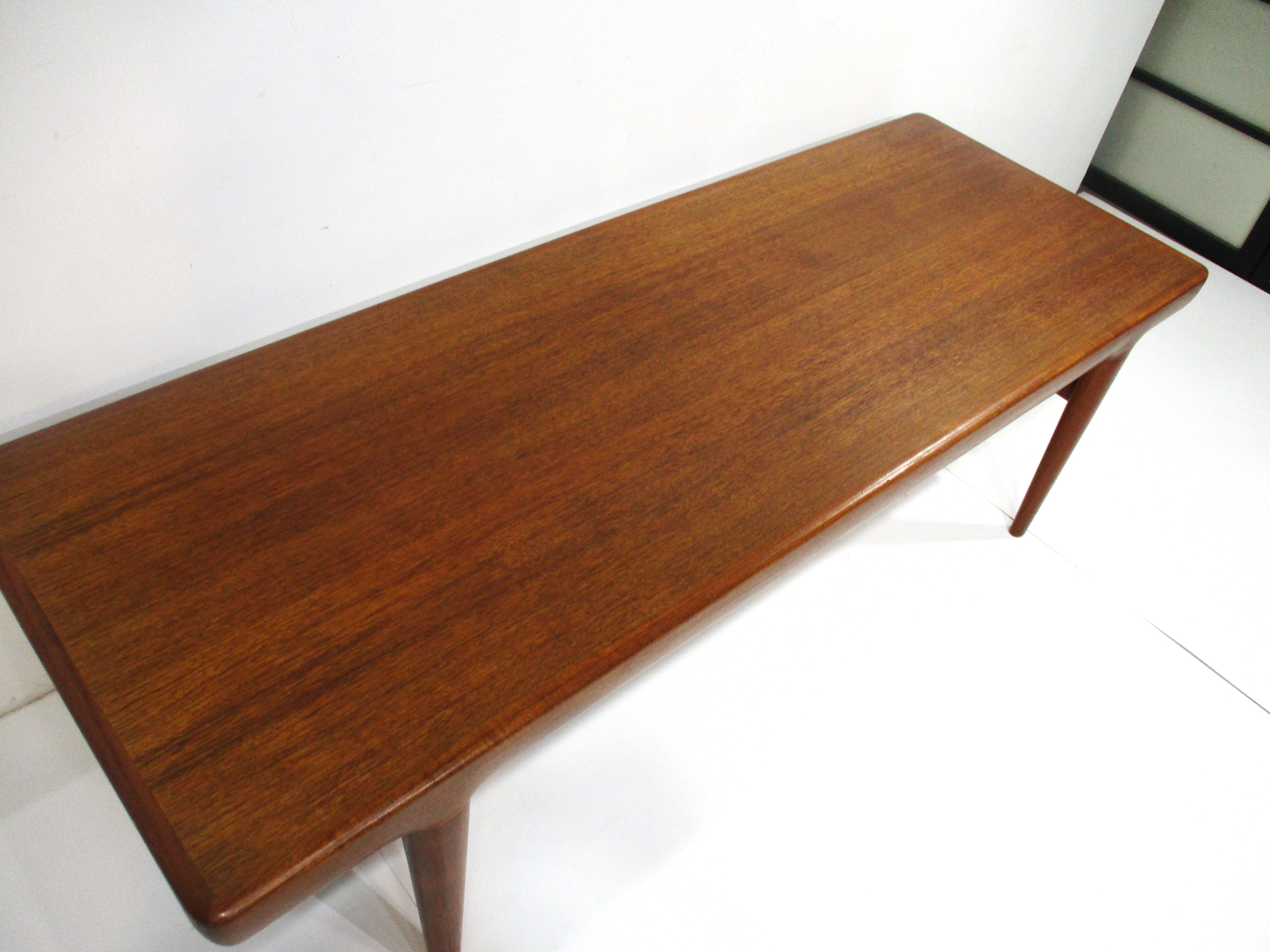 Teak Coffee Table w/ Pull Out Ends by Silkeborg -Johannes Andersen Denmark  5