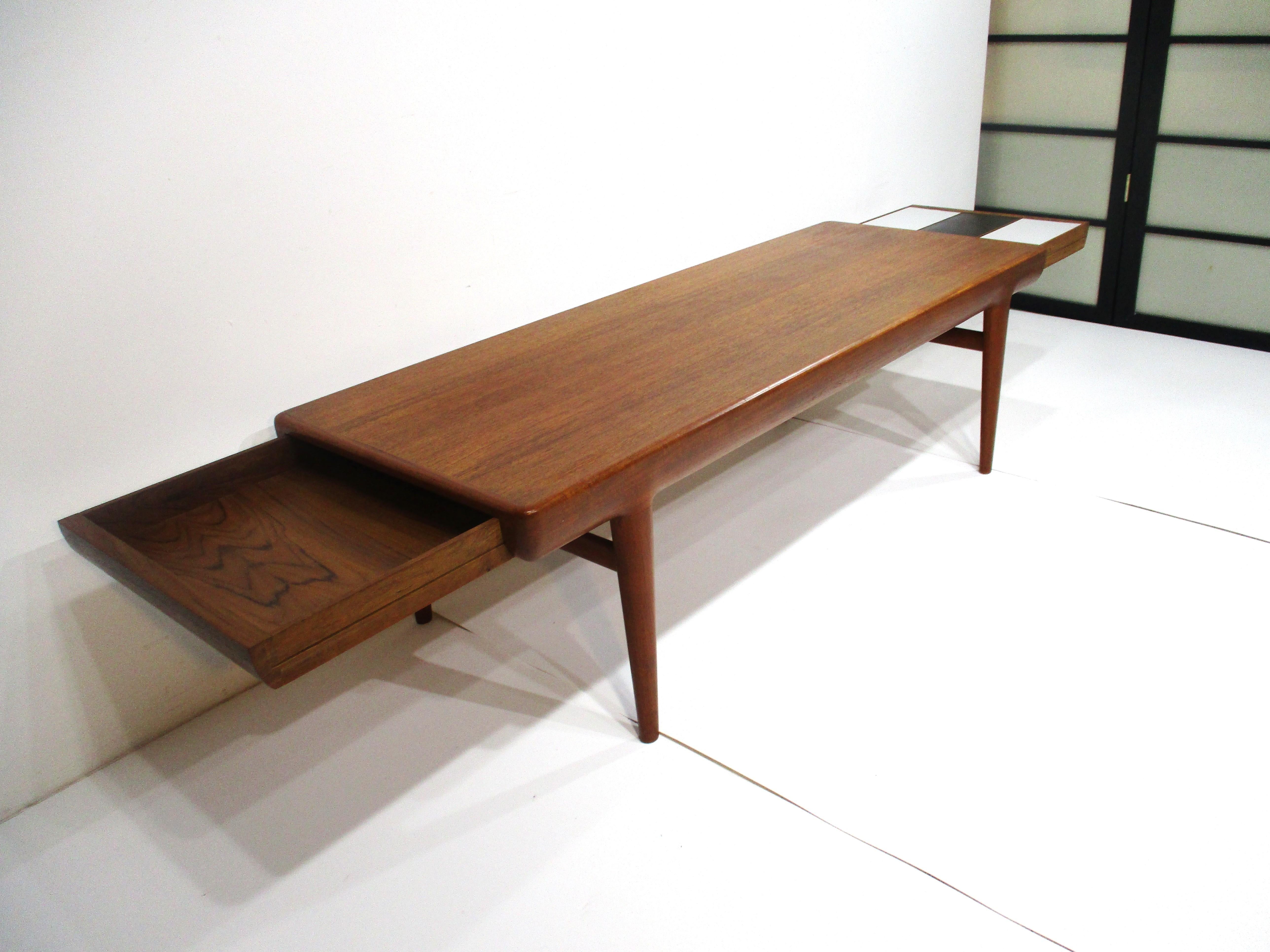 Teak Coffee Table w/ Pull Out Ends by Silkeborg -Johannes Andersen Denmark  6