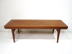 Teak Coffee Table w/ Pull Out Ends by Silkeborg -Johannes Andersen Denmark