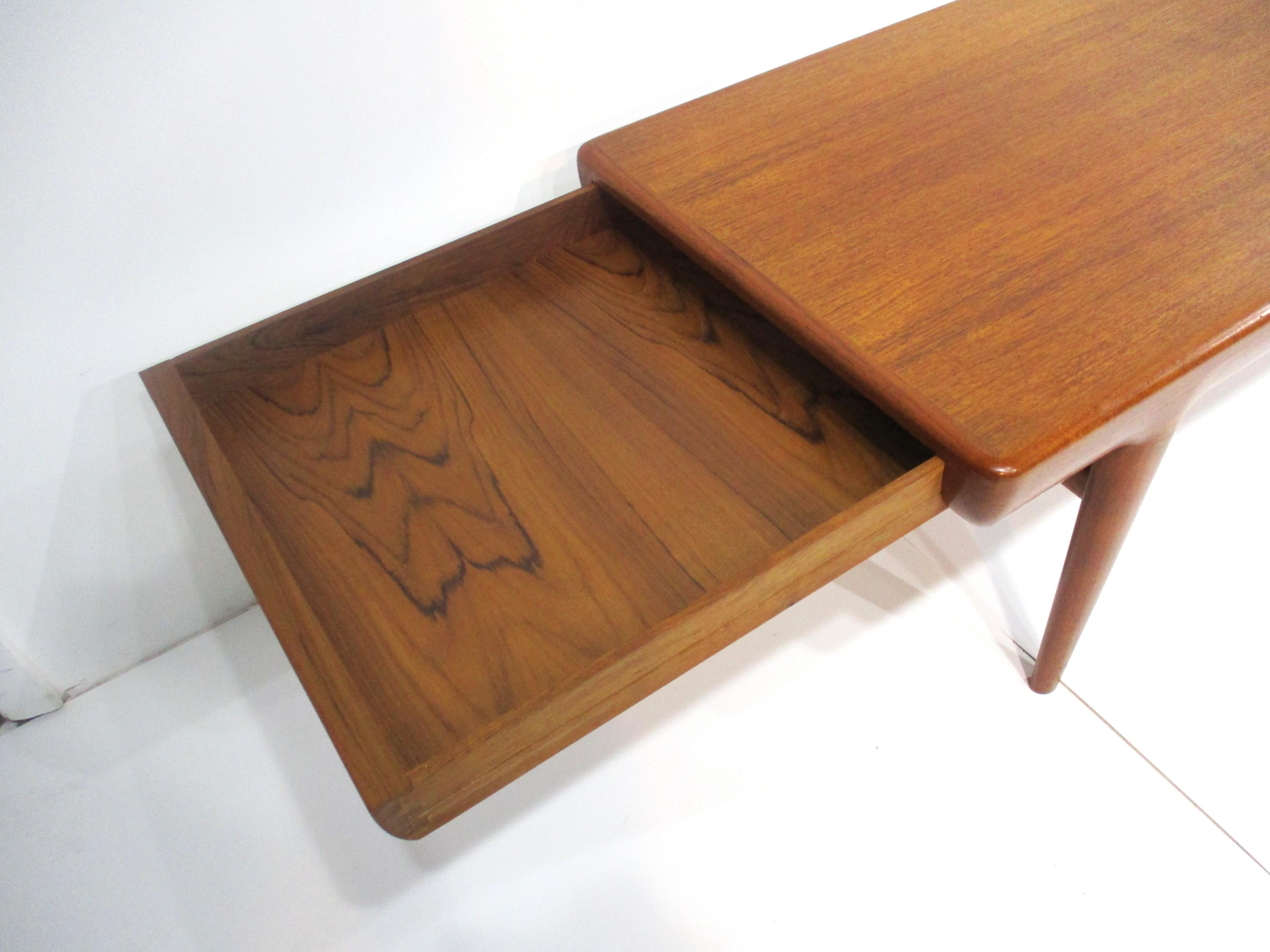 20th Century Teak Coffee Table w/ Pull Out Ends by Silkeborg -Johannes Andersen Denmark 